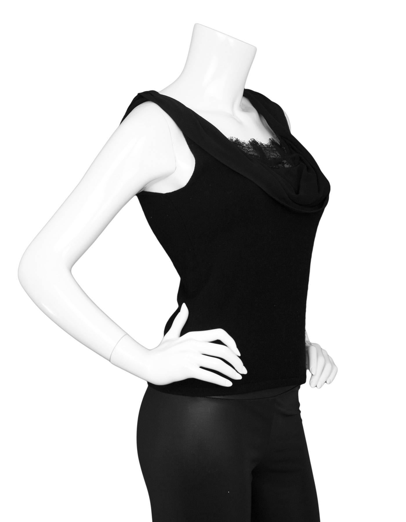Ralph Lauren Black Cashmere Sleeveless Top sz S In Excellent Condition In New York, NY