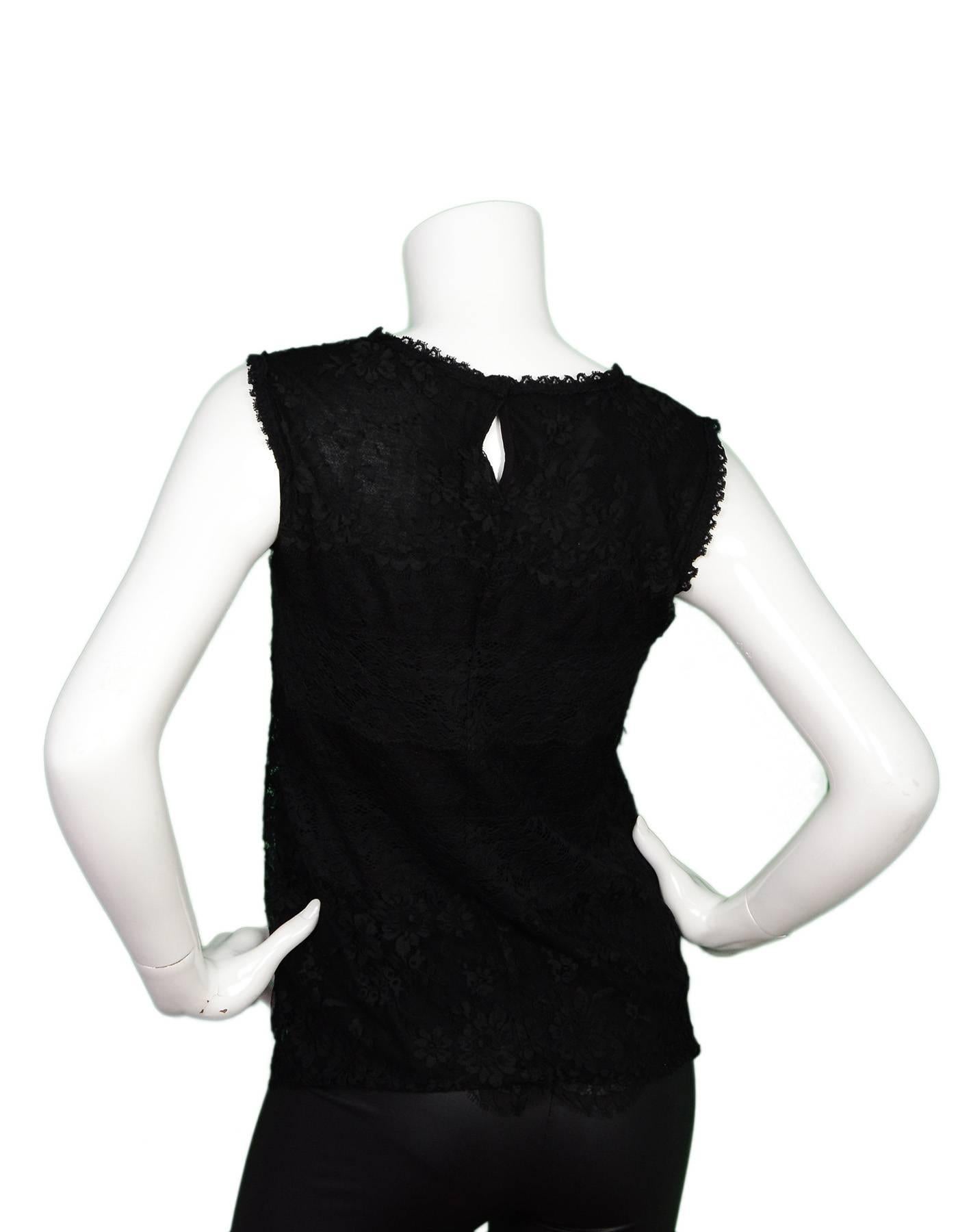 Women's Dolce & Gabbana Black Lace Sleeveless Top sz IT38