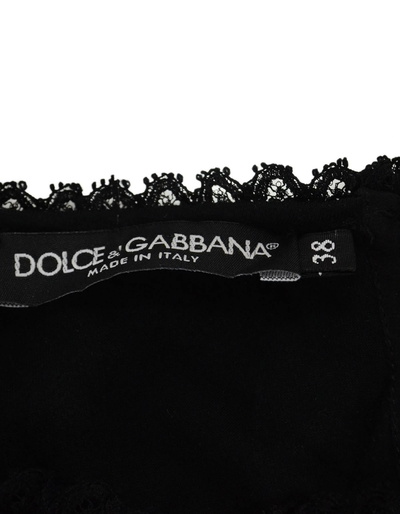 Dolce & Gabbana Black Lace Sleeveless Top sz IT38 1