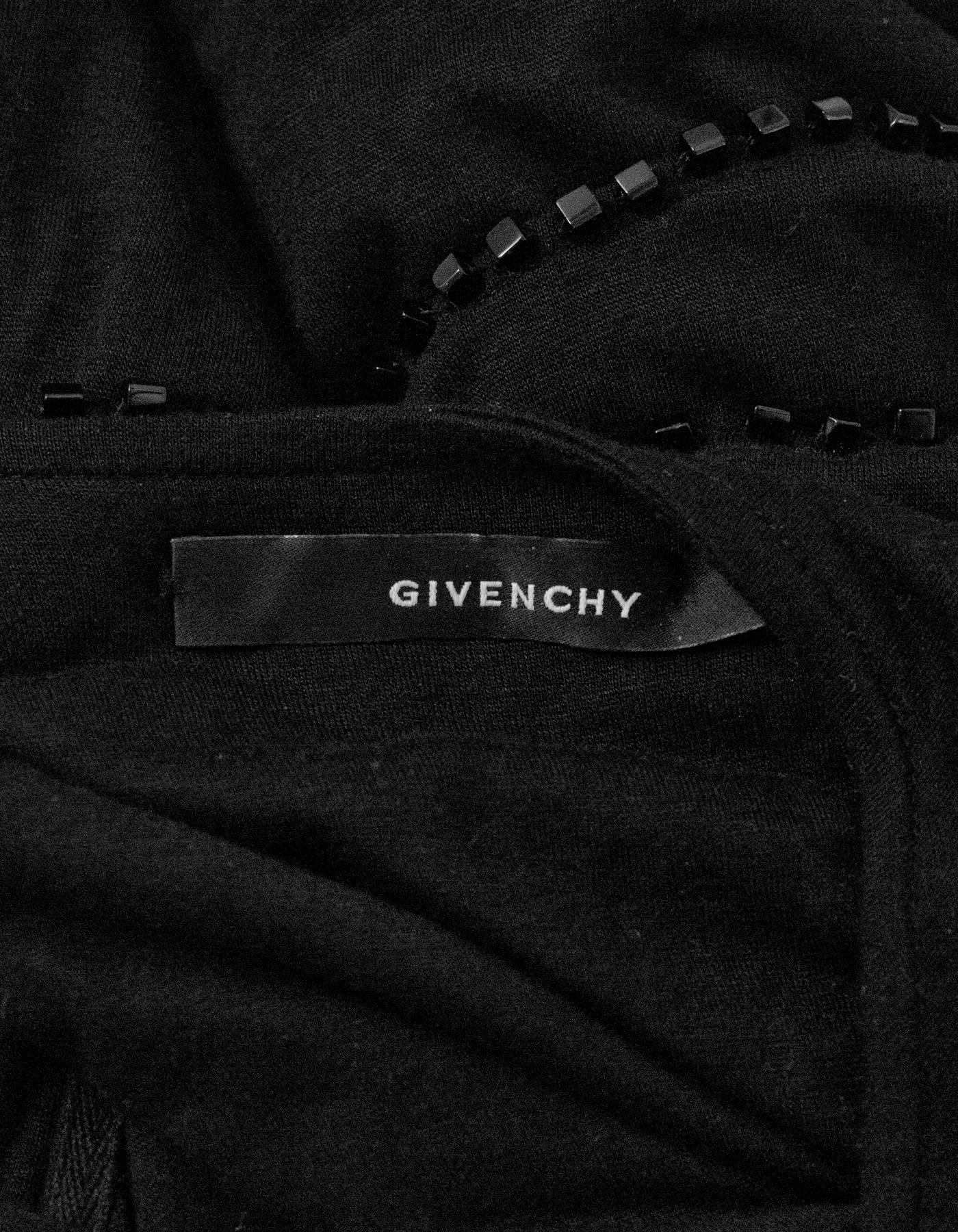 Women's Givenchy Black Sleeveless Beaded Tiered Top sz M