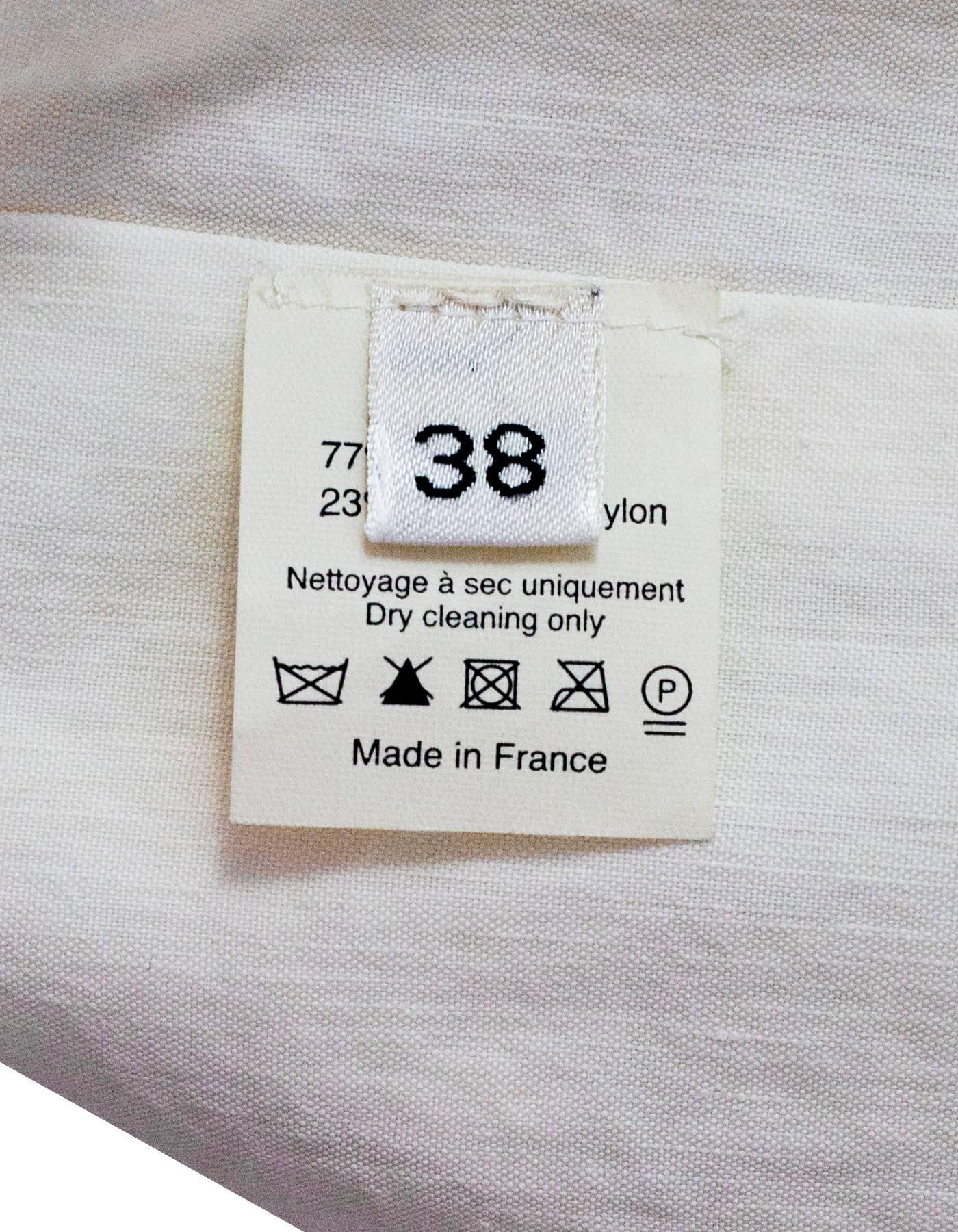 Lanvin Off-White Linen Short Sleeve Jacket sz FR38 1