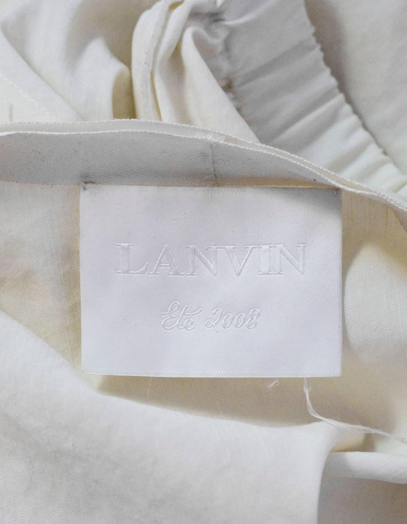 Lanvin Off-White Linen Short Sleeve Jacket sz FR38 2