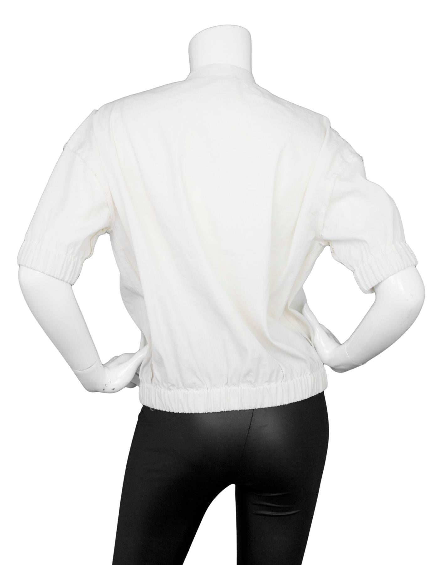 Gray Lanvin Off-White Linen Short Sleeve Jacket sz FR38