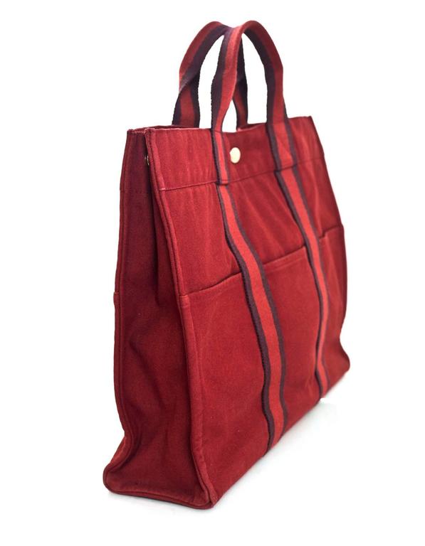 Hermes Brick Red Canvas Fourre-Tout GM Tote Bag For Sale at 1stDibs ...