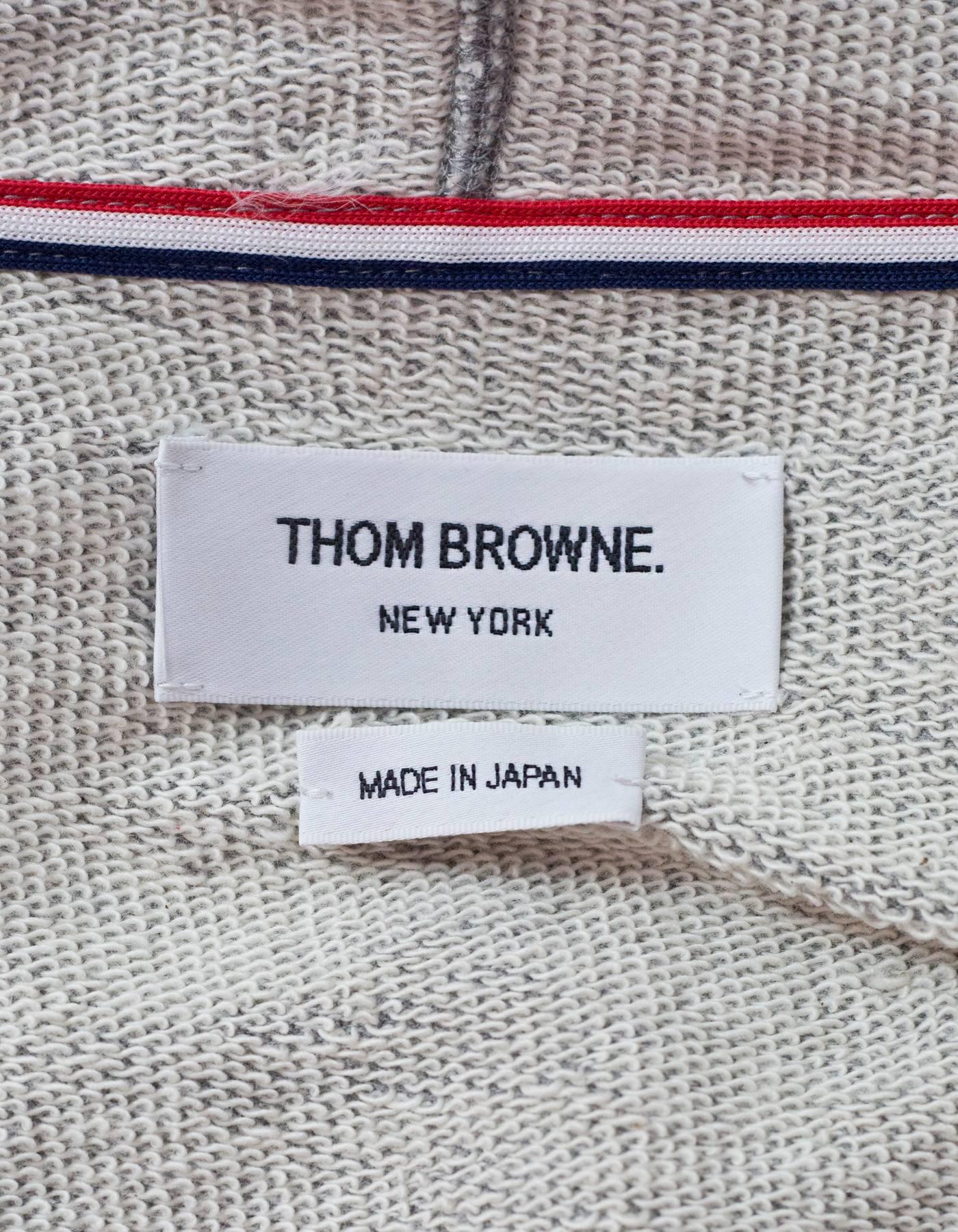 Women's or Men's Thom Browne Men's Grey Block Stripe Cotton Zip Up Hoodie sz 3/L rt. $725