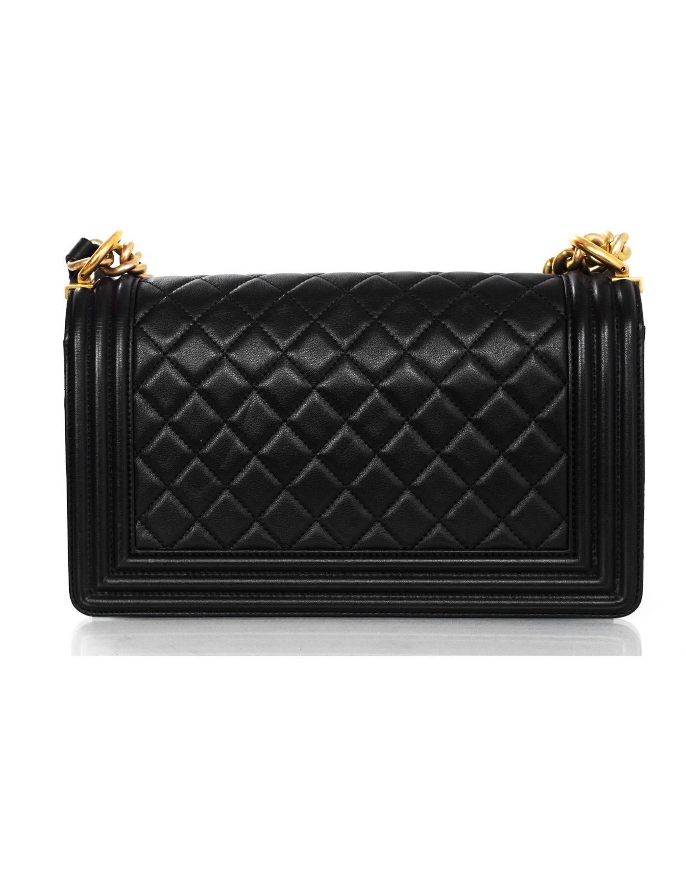 chanel boy bag black gold