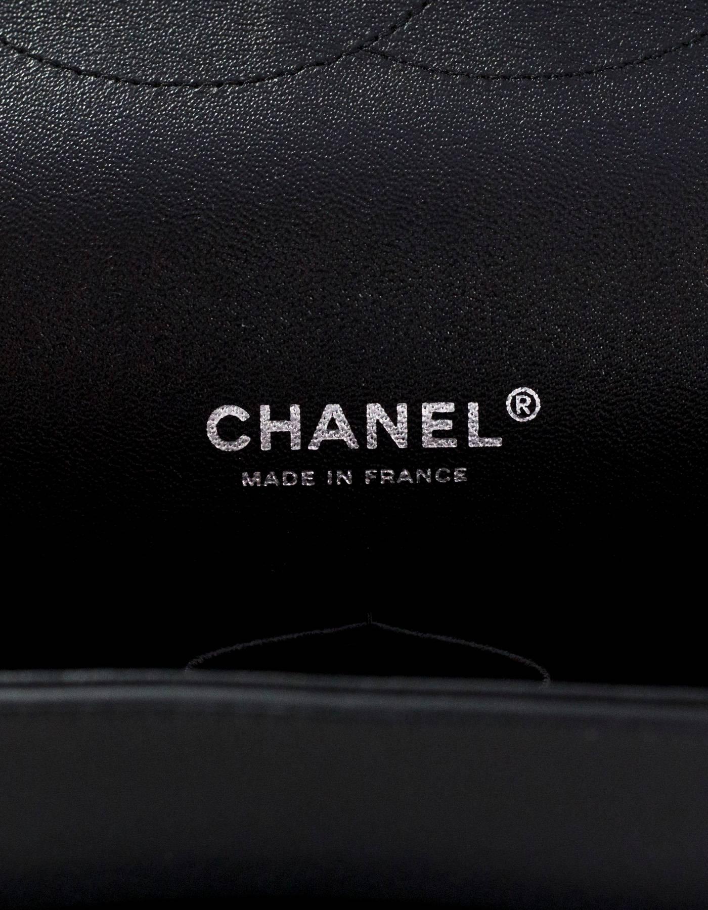 Chanel Black Quilted Patent Leather Double Flap Classic Maxi Bag 4