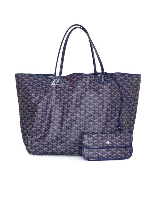 Goyard Navy Chevron St Louis GM Tote Bag at 1stDibs