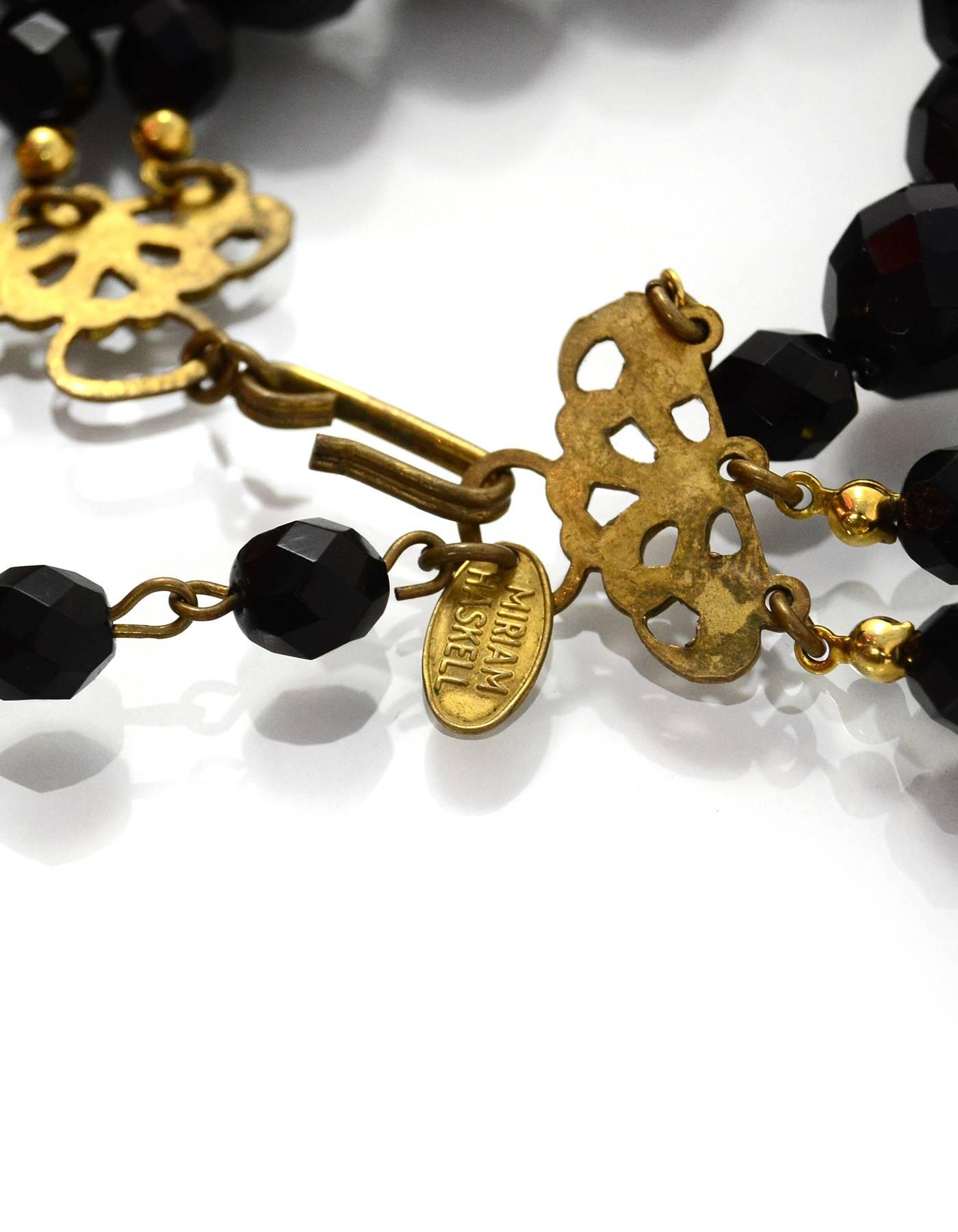 Miriam Haskell Black Beaded Multi-Strand Necklace 1