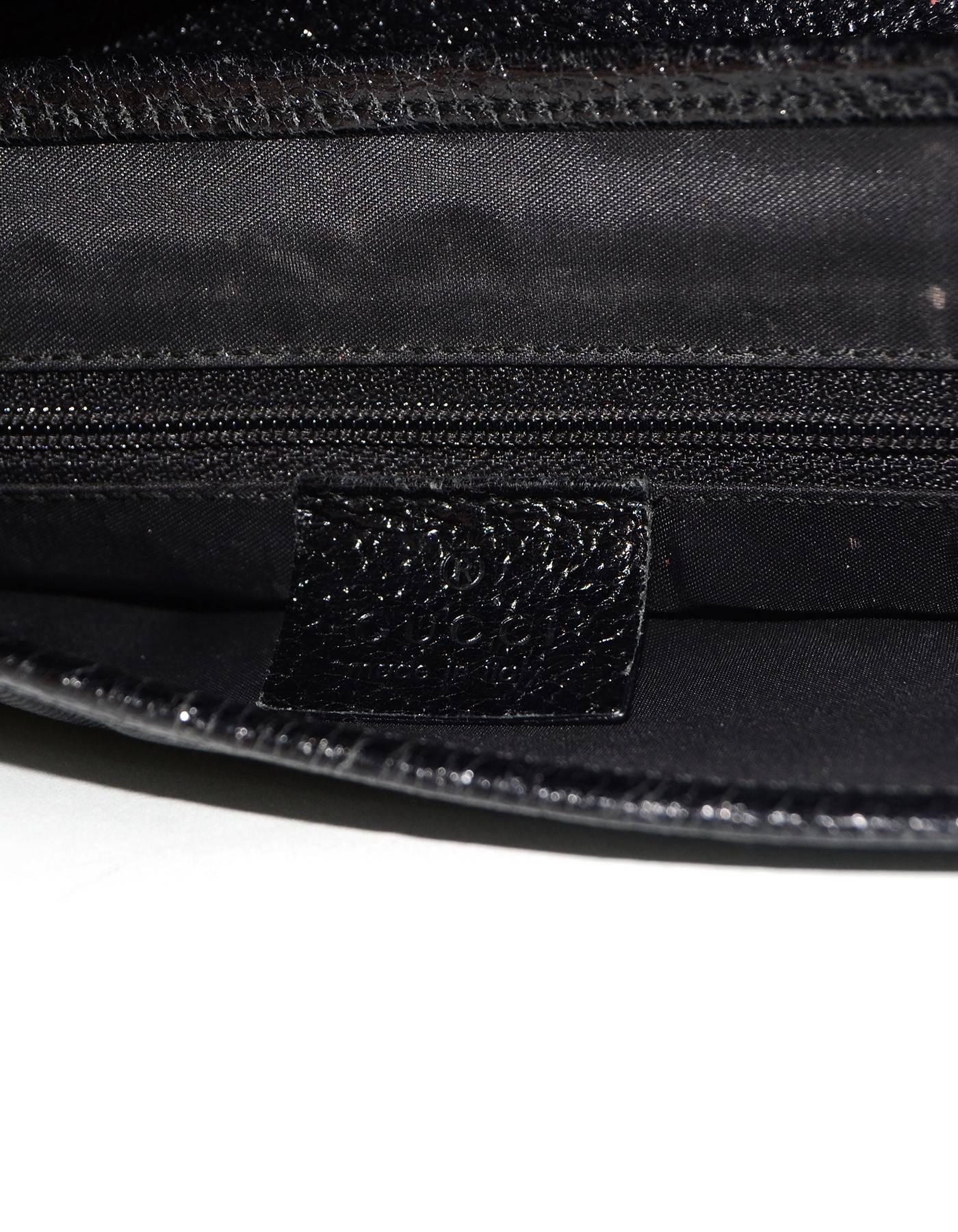 Gucci Black Leather and Nylon Jackie-O Bag 4