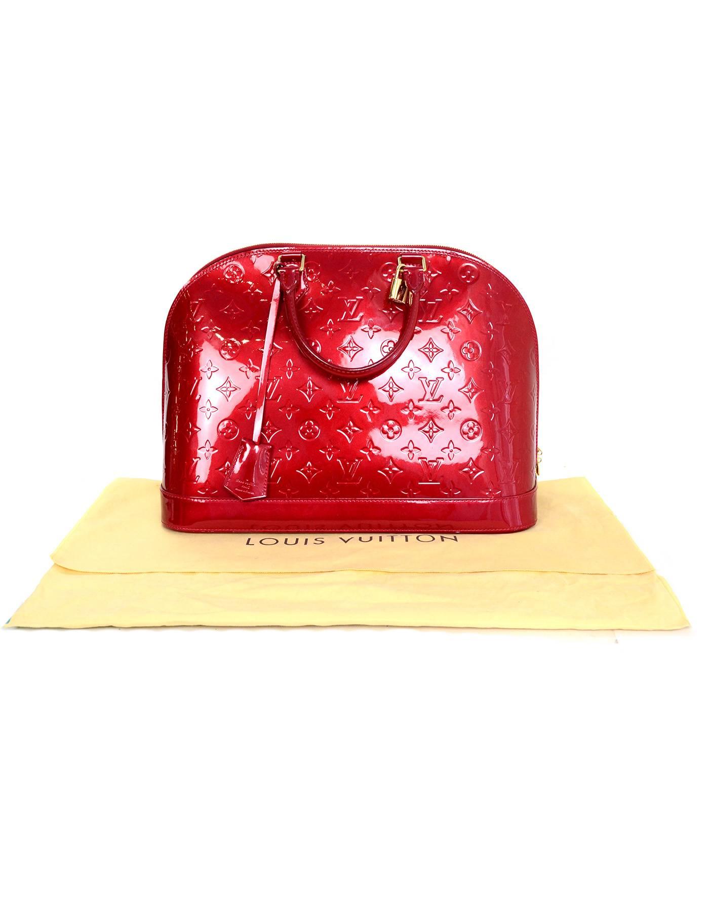 Louis Vuitton Pomme d'Amour Red Monogram Vernis Alma GM Bag 2