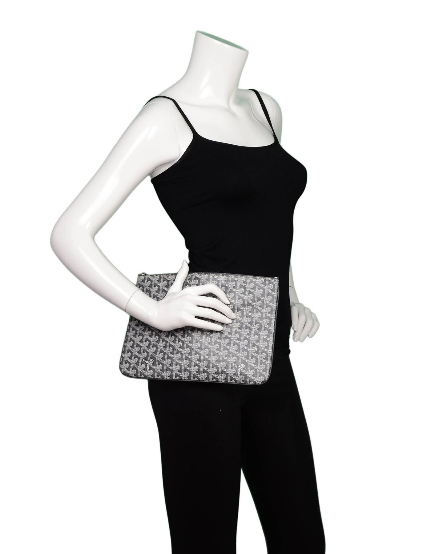 Women's or Men's Goyard Grey Chevron Senat PM Clutch Bag