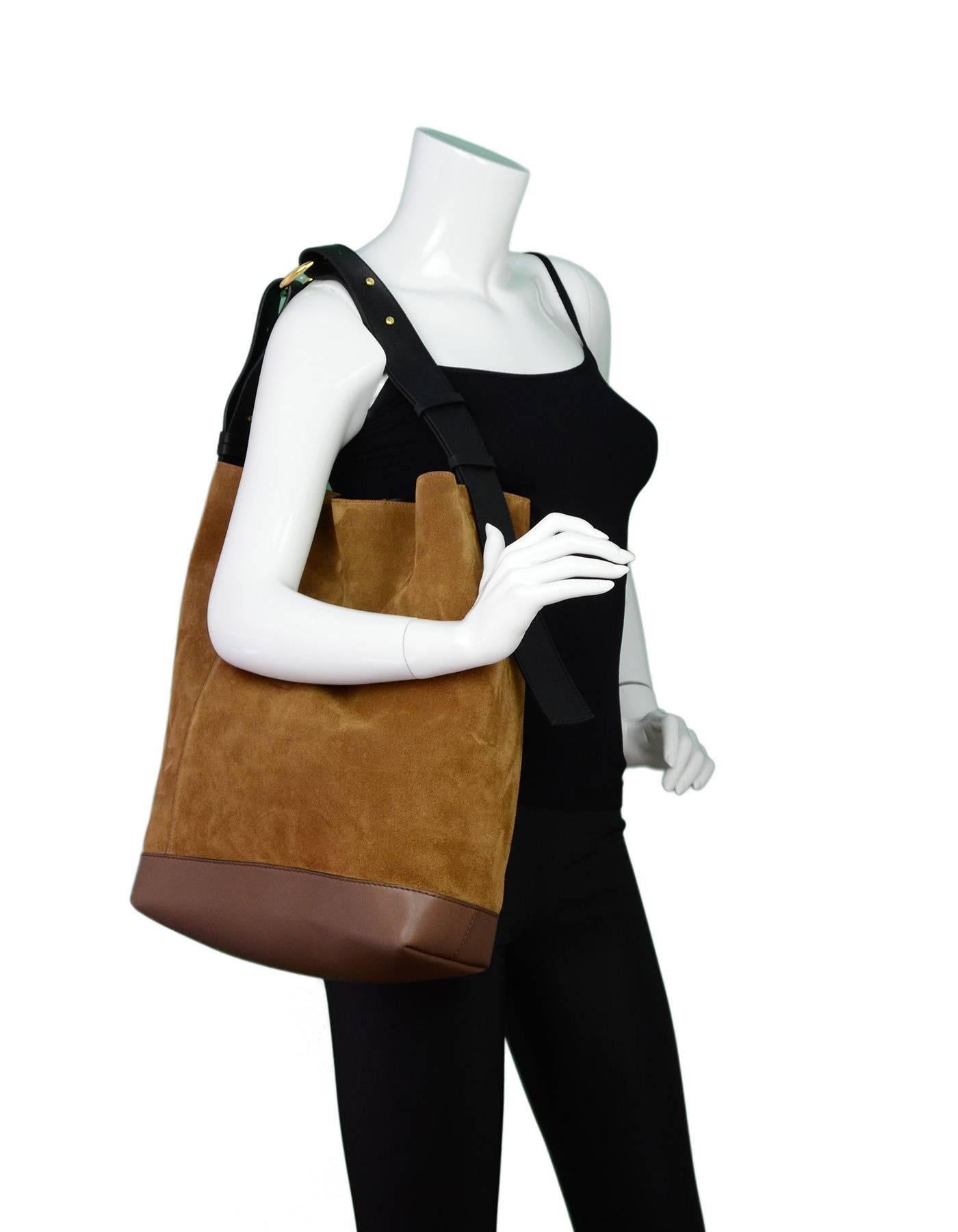 Marni NEW Tan Suede & Black Leather Halo Pod Bucket Bag rt. $1, 650 1