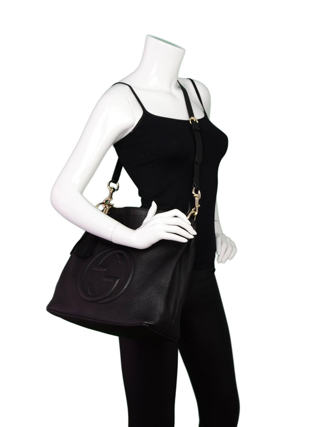 Gucci Black Leather Soho Hobo Crossbody Bag 5