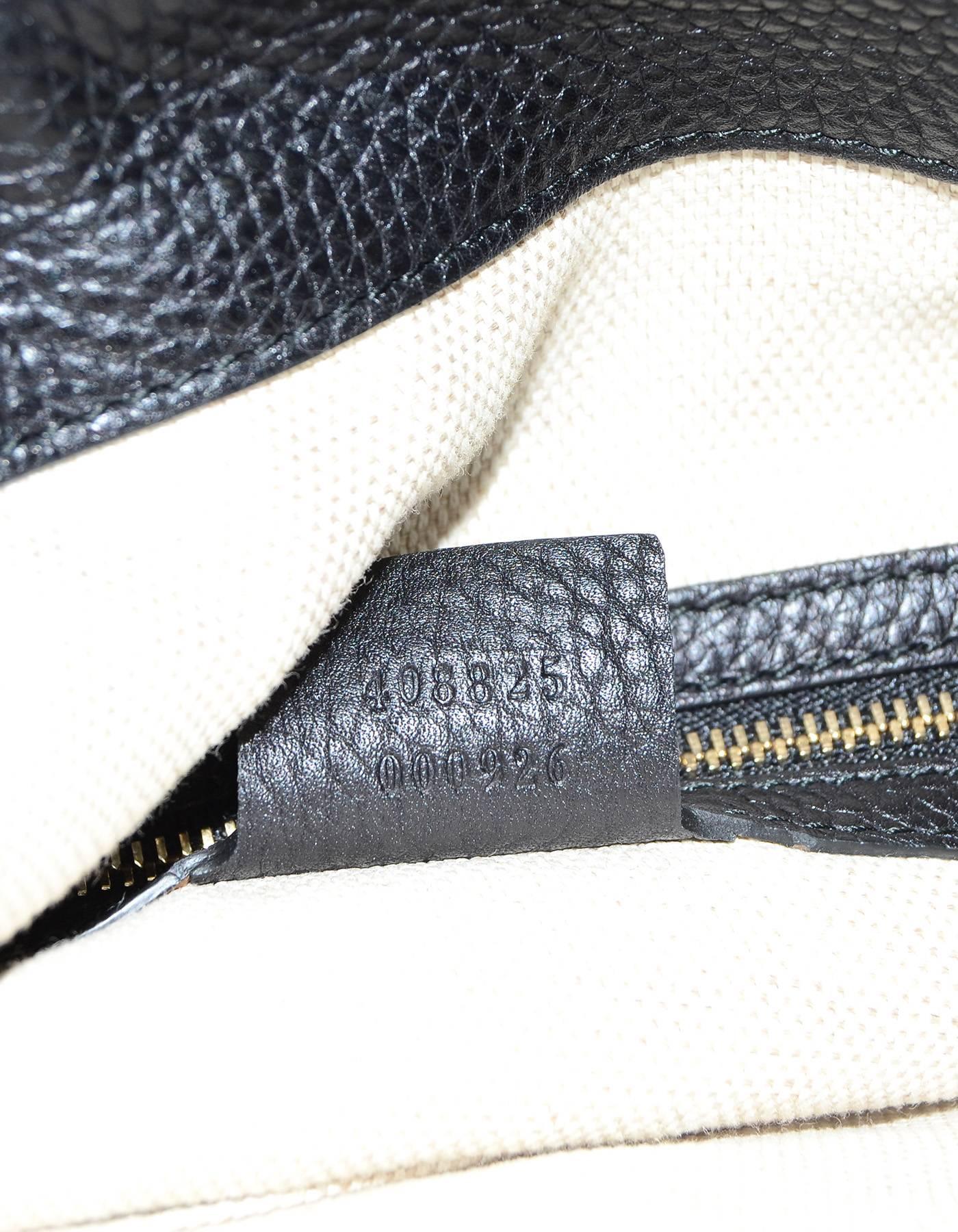 Gucci Black Leather Soho Hobo Crossbody Bag 3