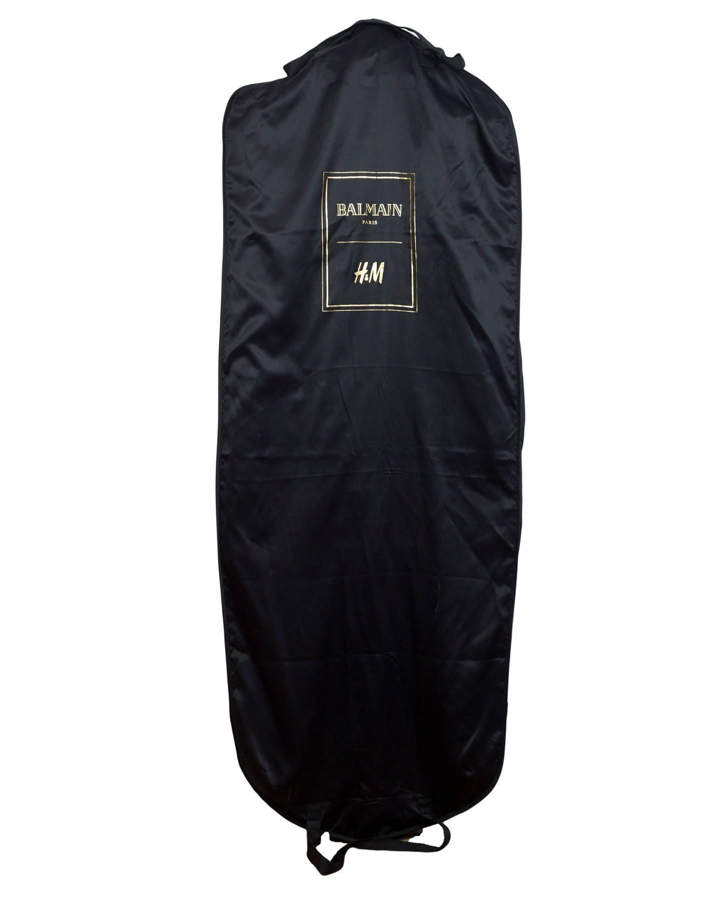 Balmain x H&M - NOUVEAU Robe veste en velours noir ornée de perles et de cristaux, taille US 12 3