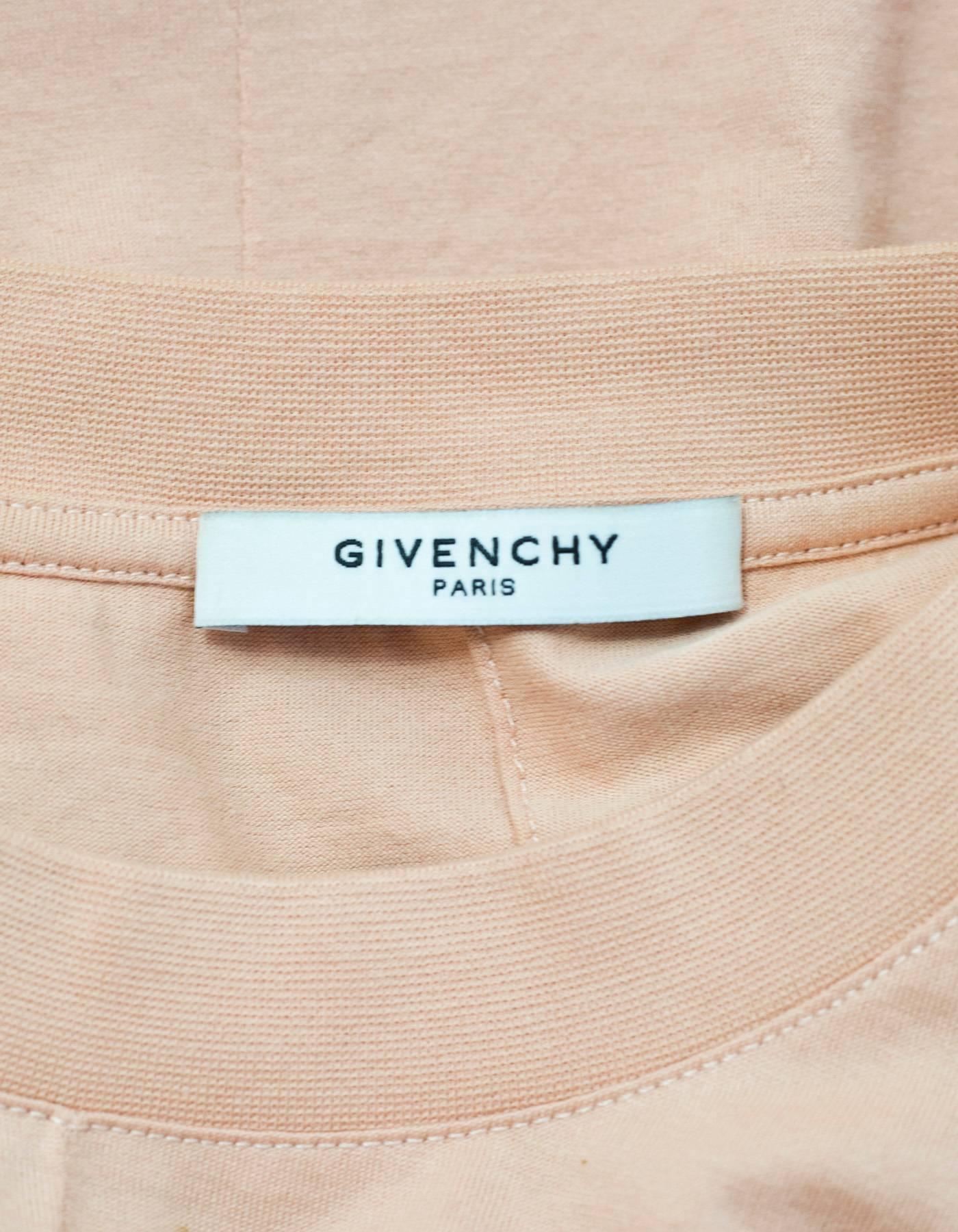 Beige Givenchy NEW Peach Bambi Print Cotton T-Shirt sz S