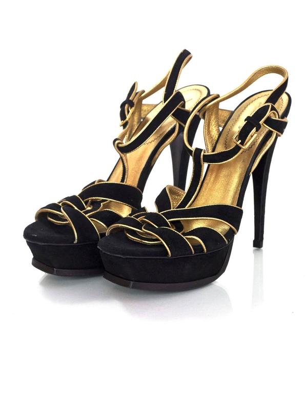 ysl heels black and gold