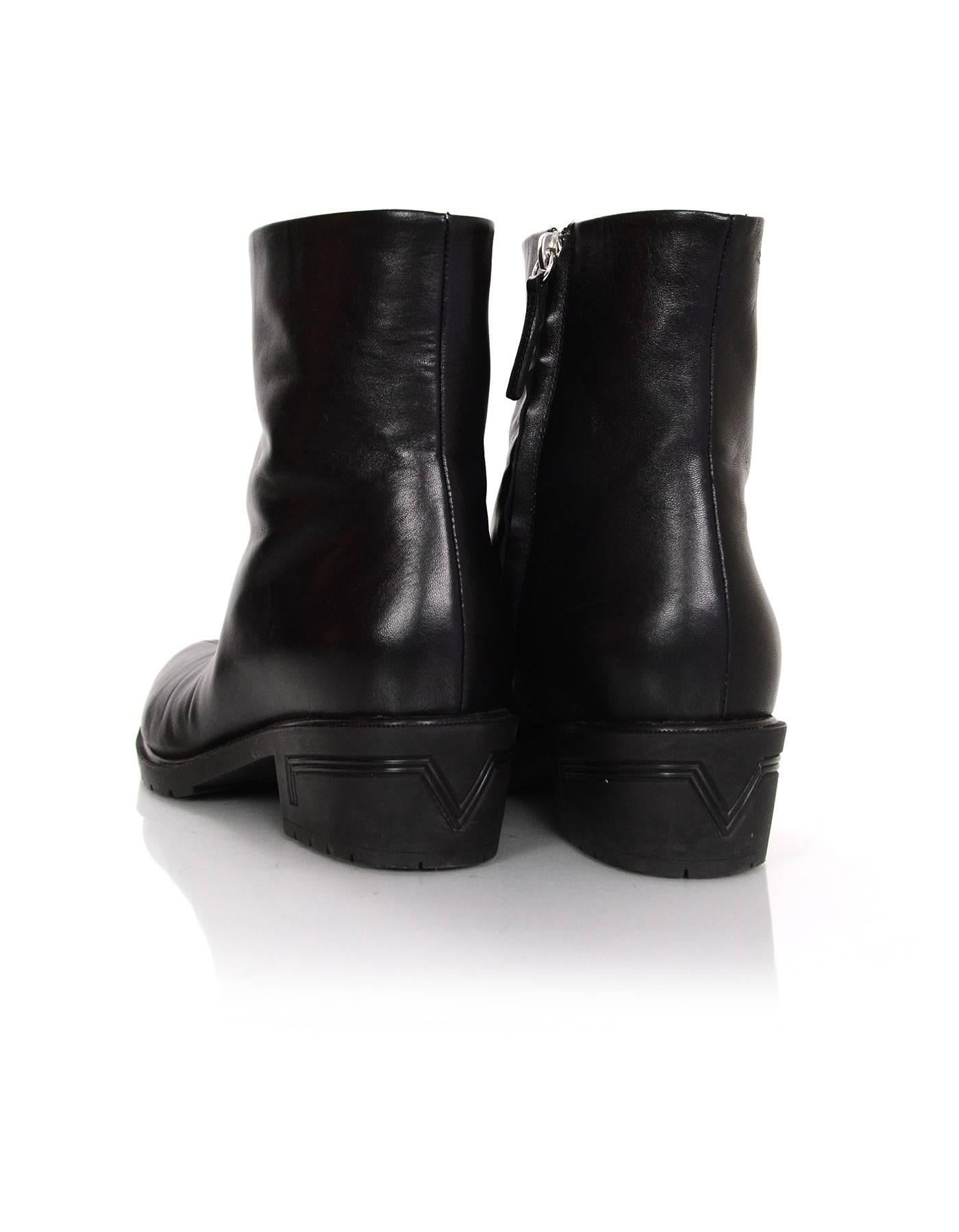 Women's Giuseppe Zanotti Black Leather Ankle Boots Sz 38
