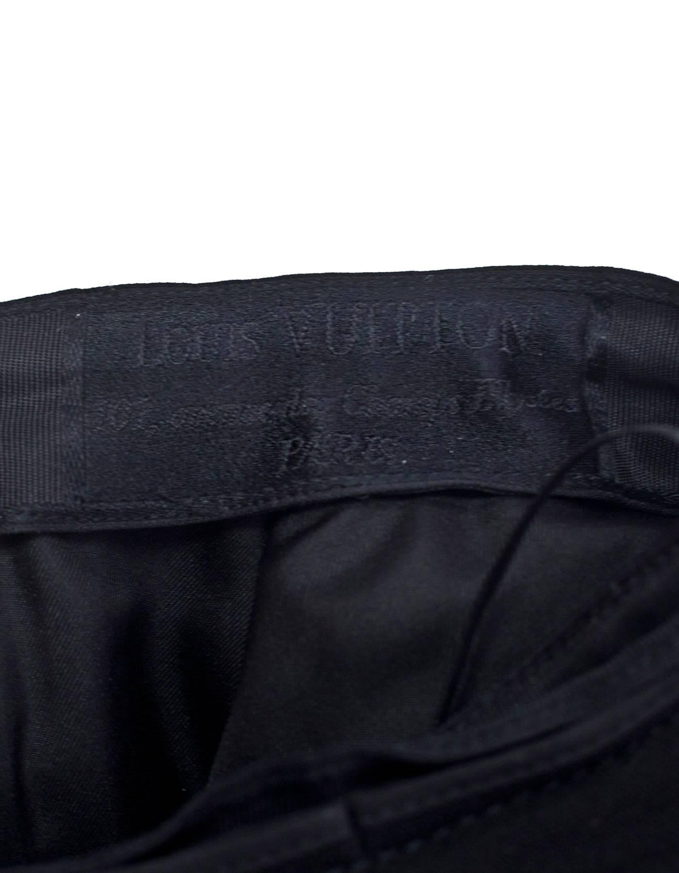 Black Louis Vuitton Wool Pleated Skater Skirt sz FR40