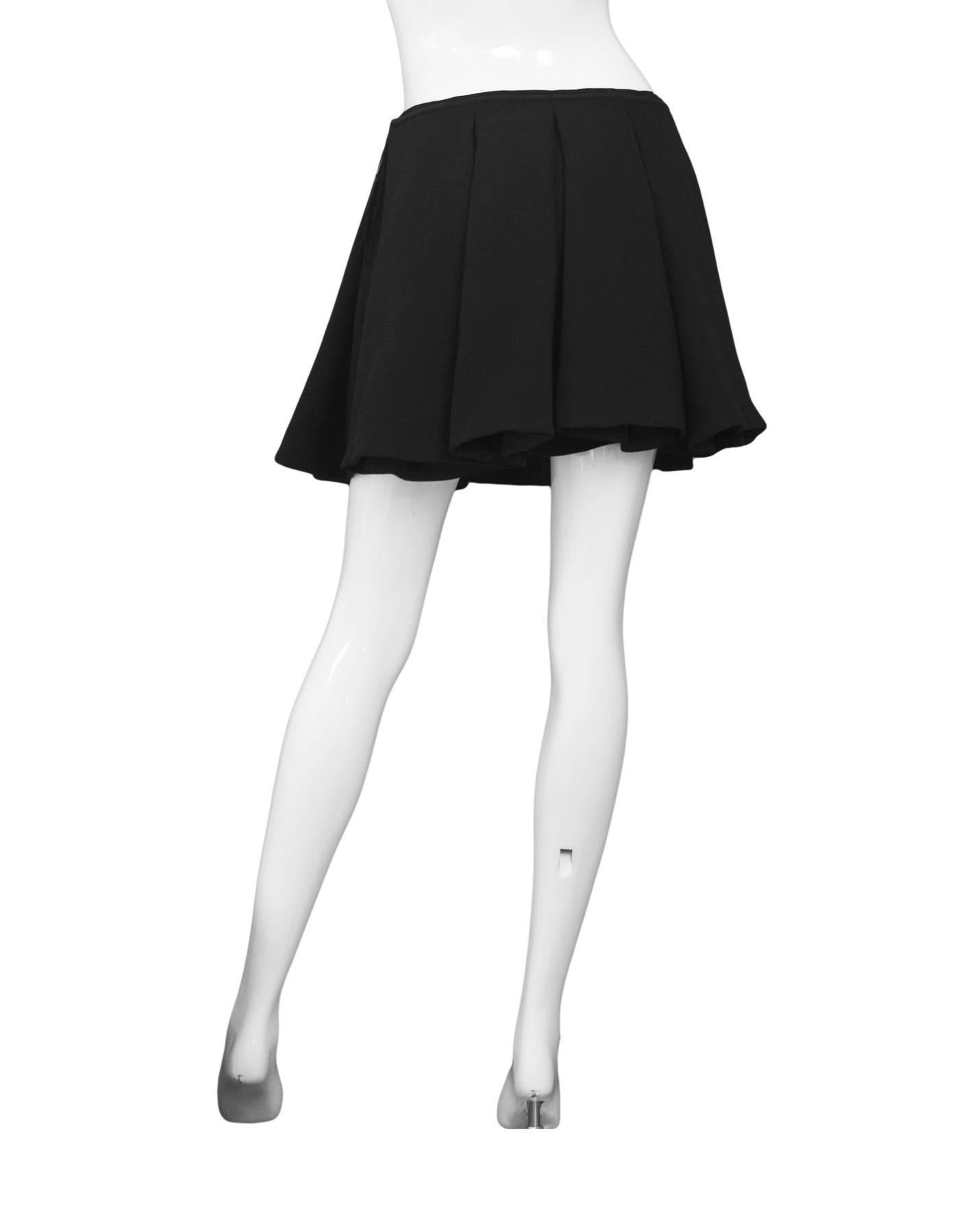black pleated skater skirt