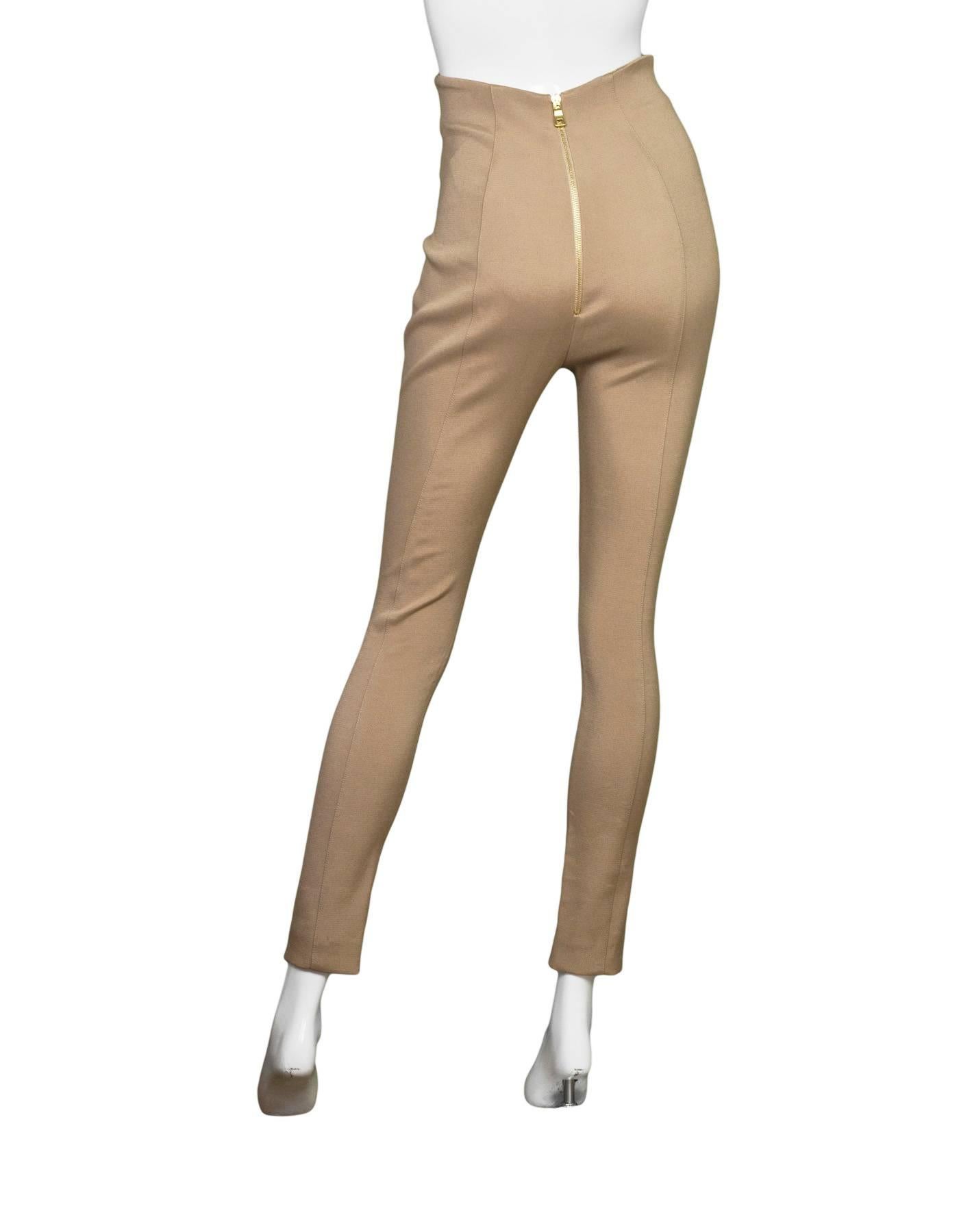 Brown Balmain NEW Nude High Waisted Pants sz FR36