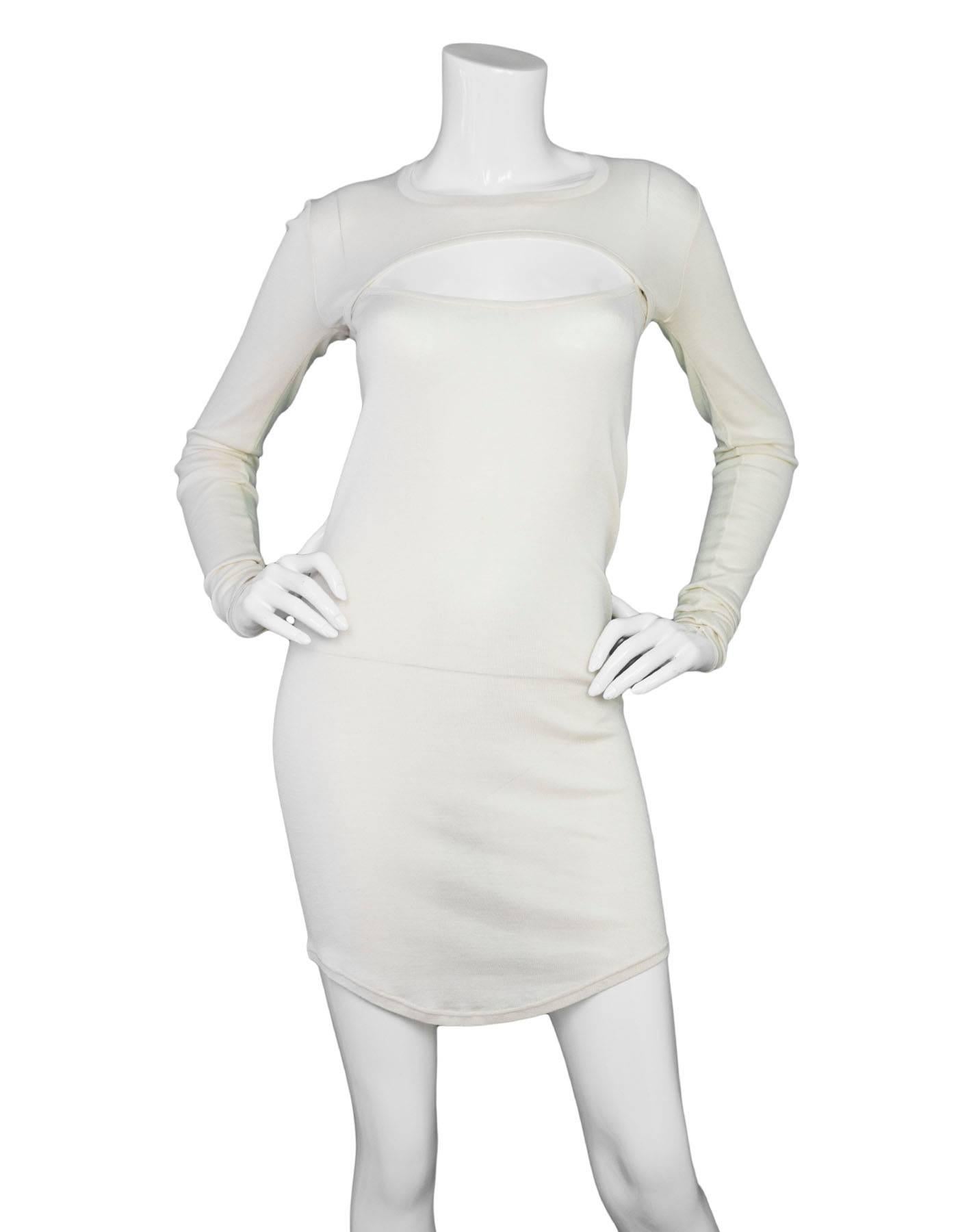Isabel Marant Ivory Silk Sali Long Sleeve Cut Out Dress 

Made In: France
Color: Ivory
Composition: 100% silk
Lining: None
Closure/Opening: Pull over
Exterior Pockets: None
Interior Pockets: None
Overall Condition: Excellent pre-owned condition with