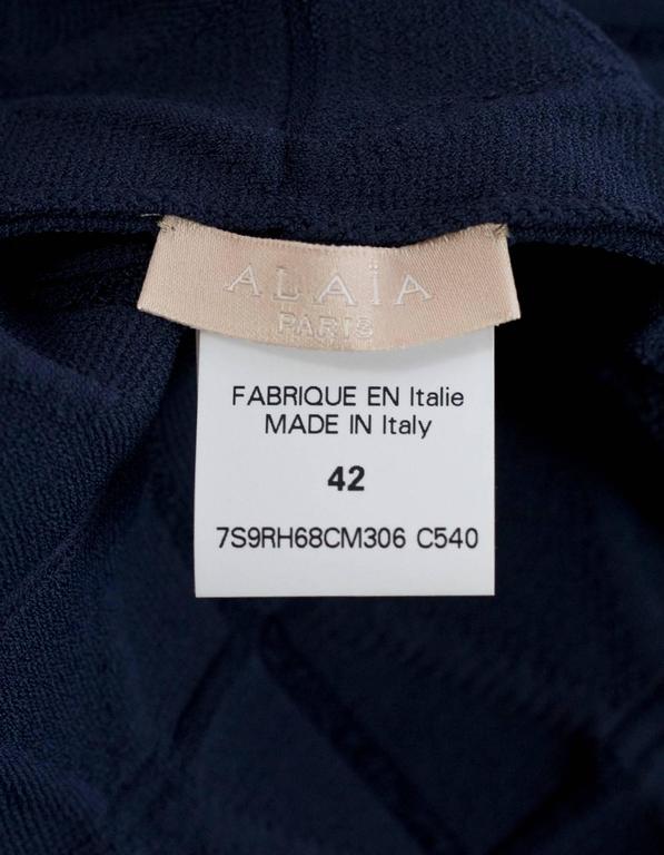 Alaia Navy Sleeveless Gathered Fit Flare sz FR42 For Sale at 1stDibs