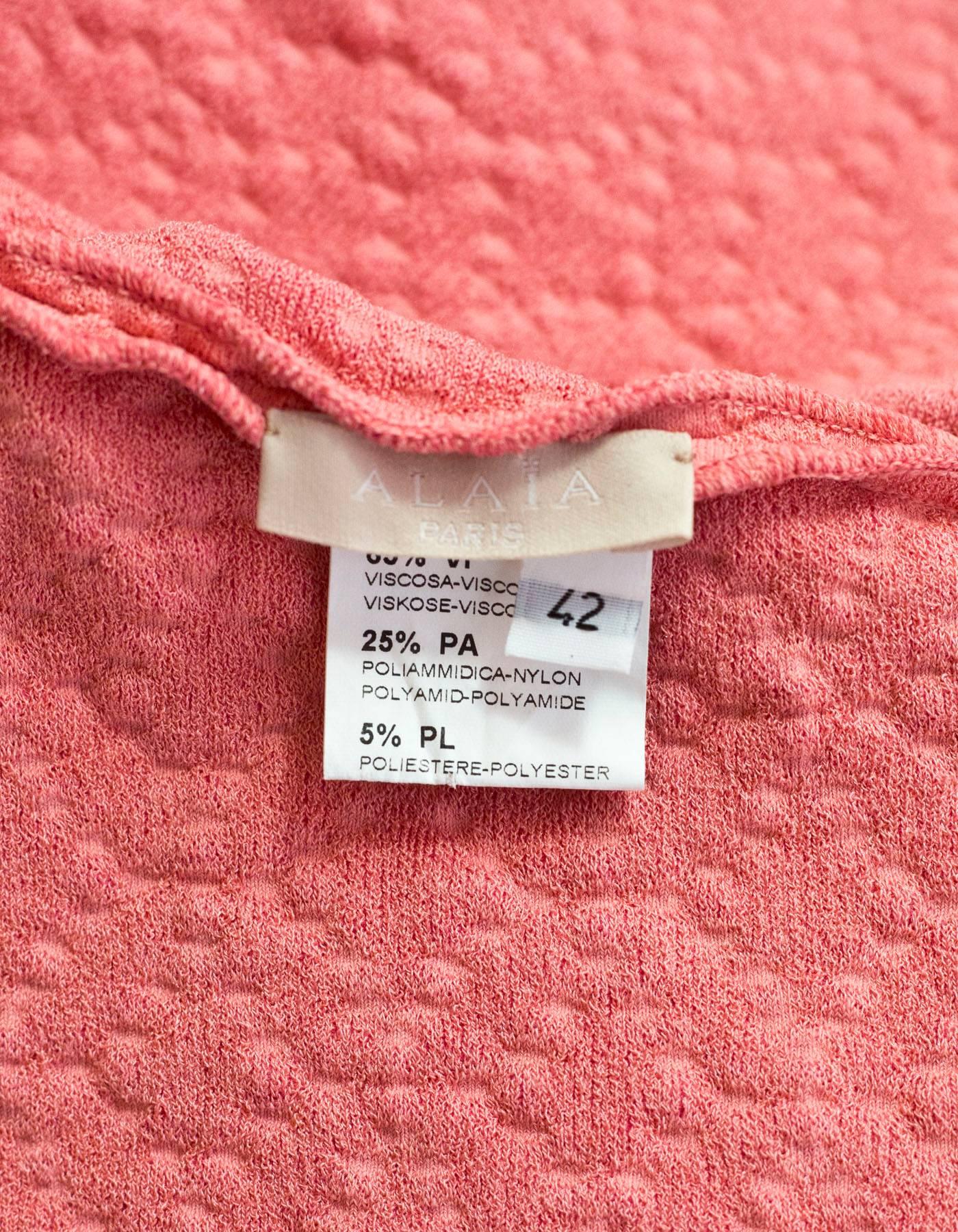 Alaia Salmon Cropped Open Jacket sz FR42 In Excellent Condition For Sale In New York, NY