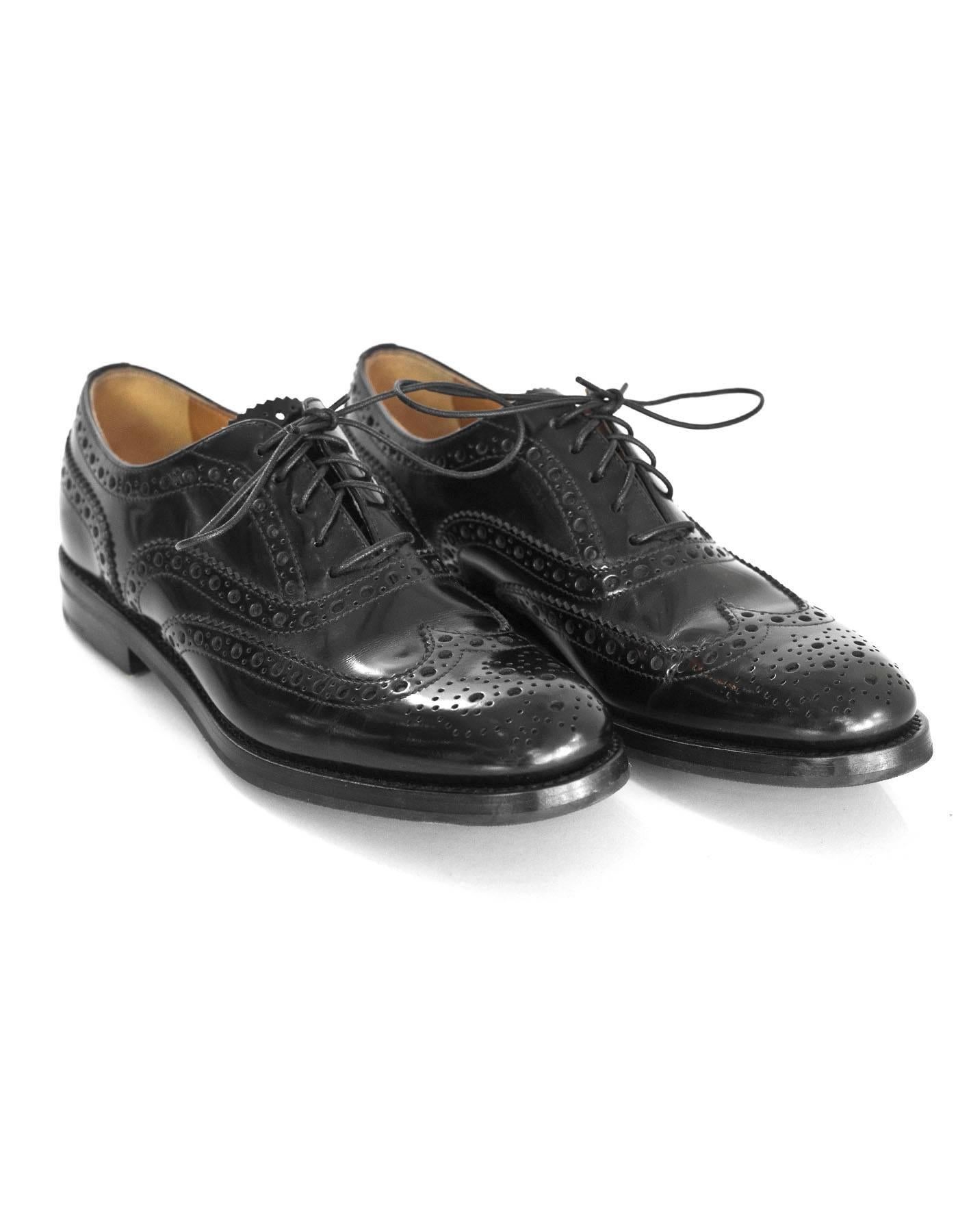 Church's Black Spectator Oxford Shoes sz 7 In Excellent Condition In New York, NY