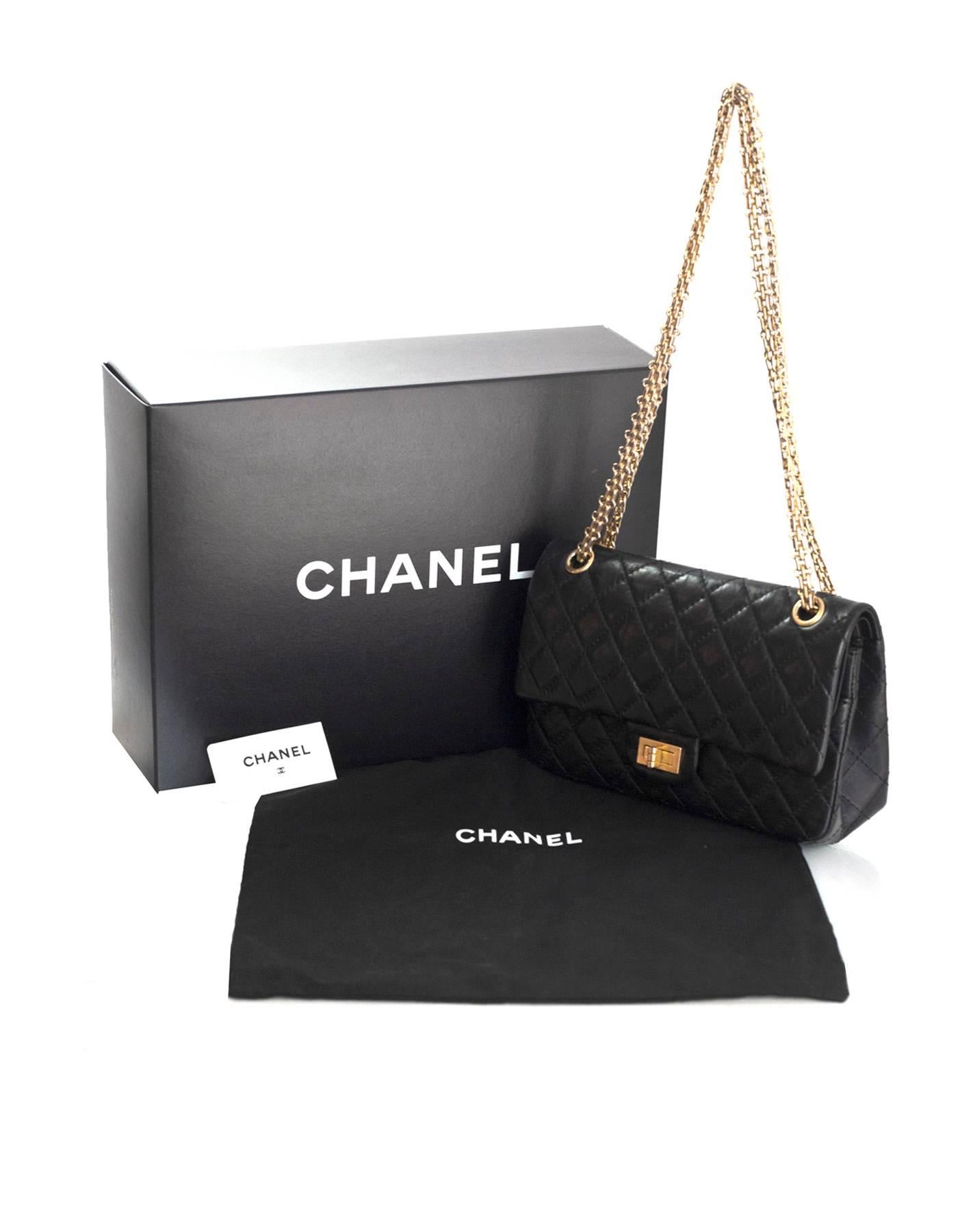 Chanel Black Calfskin Leather 2.55 Reissue 225 Double Flap Classic Bag 3
