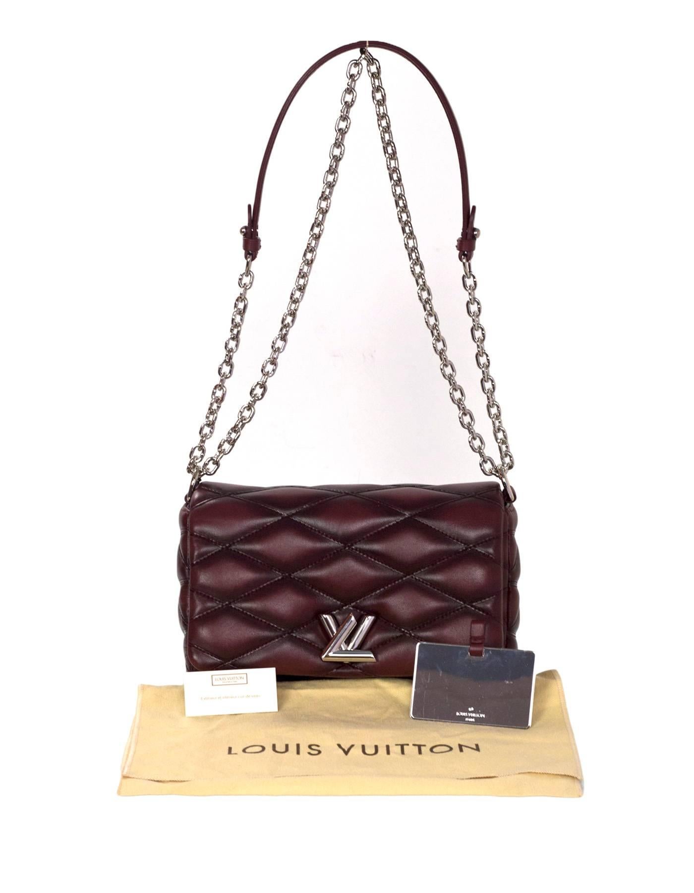 Louis Vuitton Burgundy Leather GO-14 Malletage PM Quilted Twist Bag rt. $3950 2