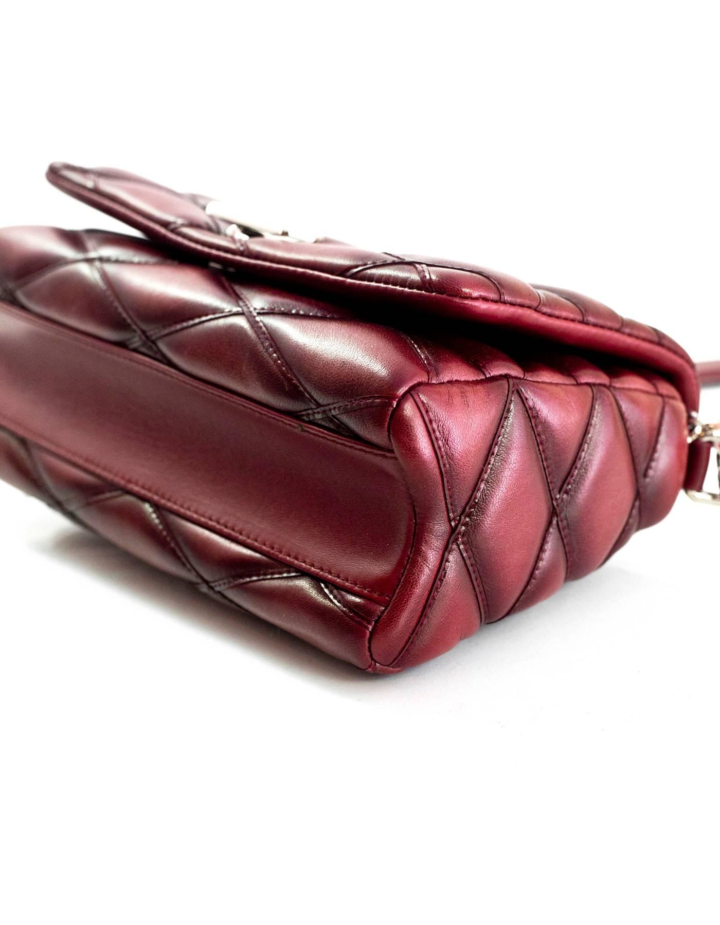 Black Louis Vuitton Burgundy Leather GO-14 Malletage PM Quilted Twist Bag rt. $3950