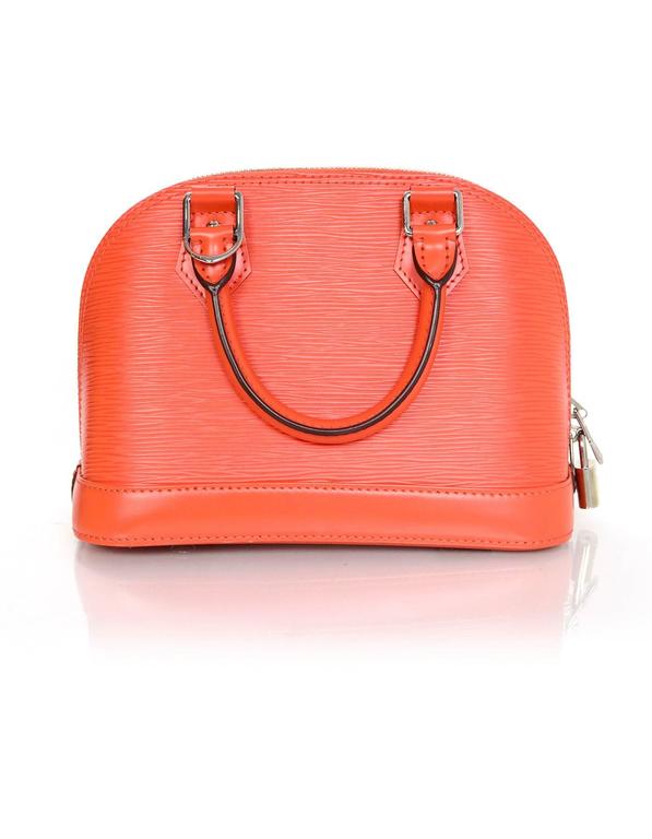 Louis Vuitton Orange Epi Leather Alma BB Crossbody Bag For Sale at