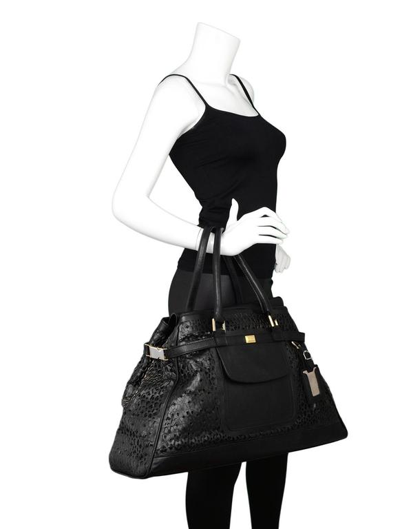 GIANFRANCO FERRE Size 4 Black Textured Leather Belted Cutout Back Pencil Skirt