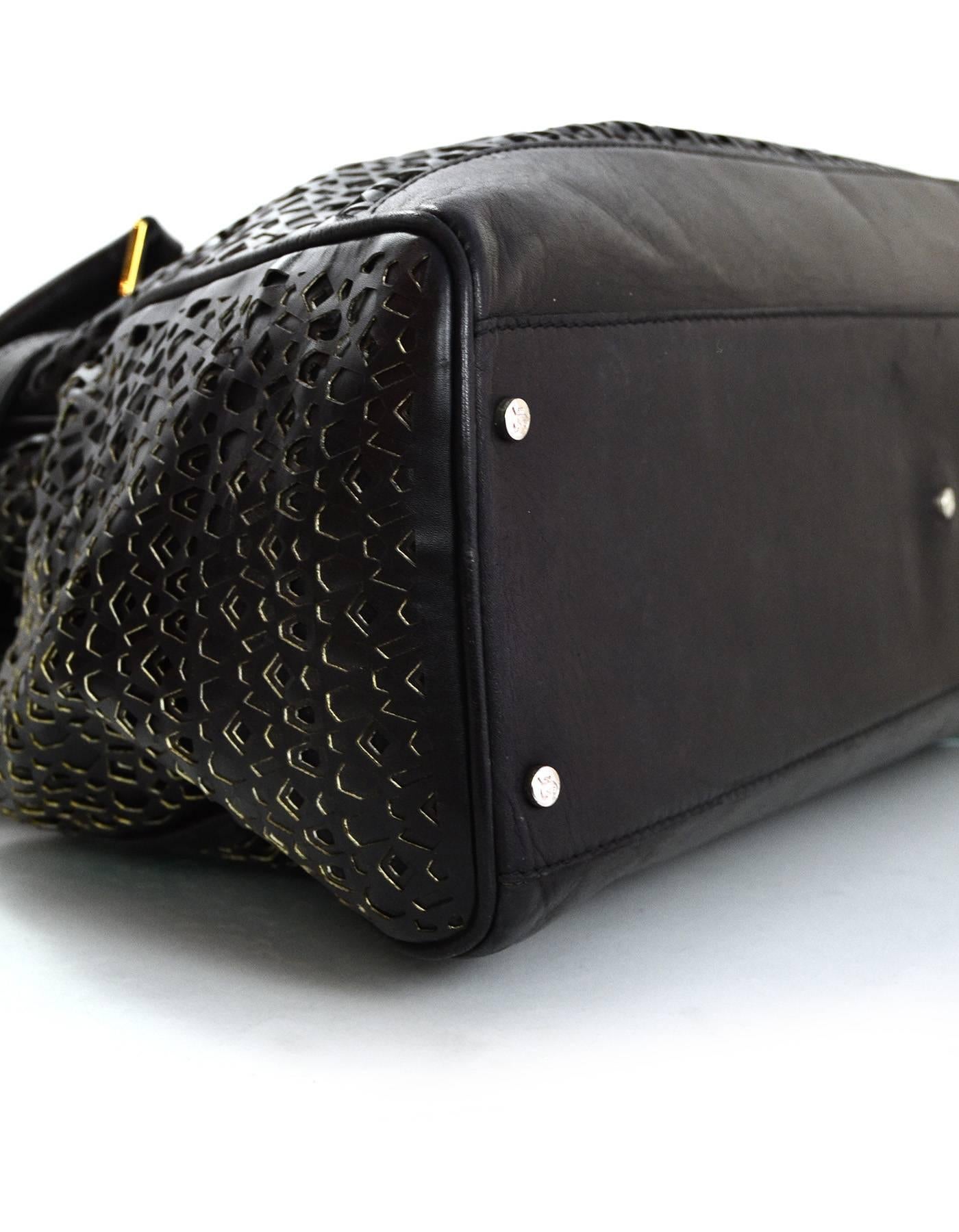 gianfranco ferre black leather handbag