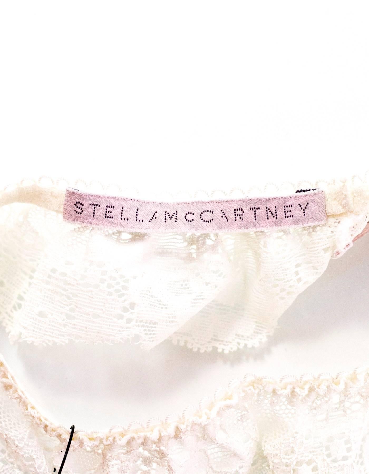 Stella McCartney White Lace Garter NWT In Excellent Condition In New York, NY