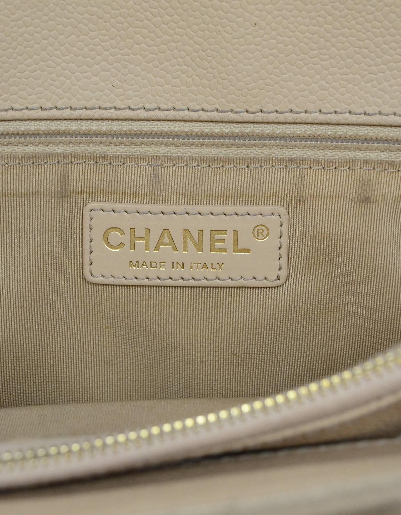 Chanel Beige Caviar Leather GST Grand Shopper Tote Bag 3
