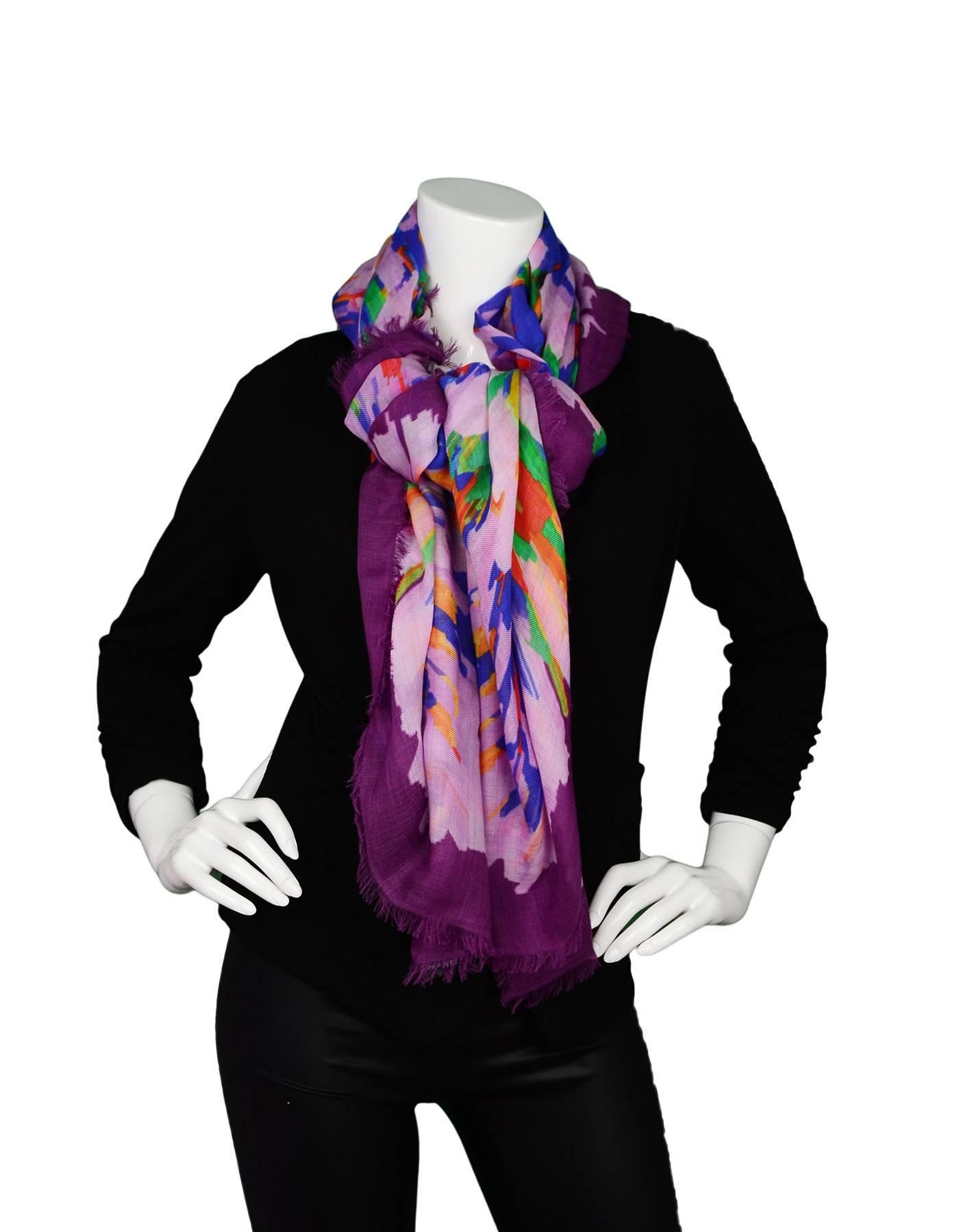 Chanel Multicolor Cashmere Scarf NWT

Year of Production: 2017
Made In: Italy
Color: Purple, blue, green, pink
Composition: 100% Cashmere
Retail Price: $1,100 + tax
Overall Condition: Excellent pre-owned condition - NWT

Measurements:
Length: