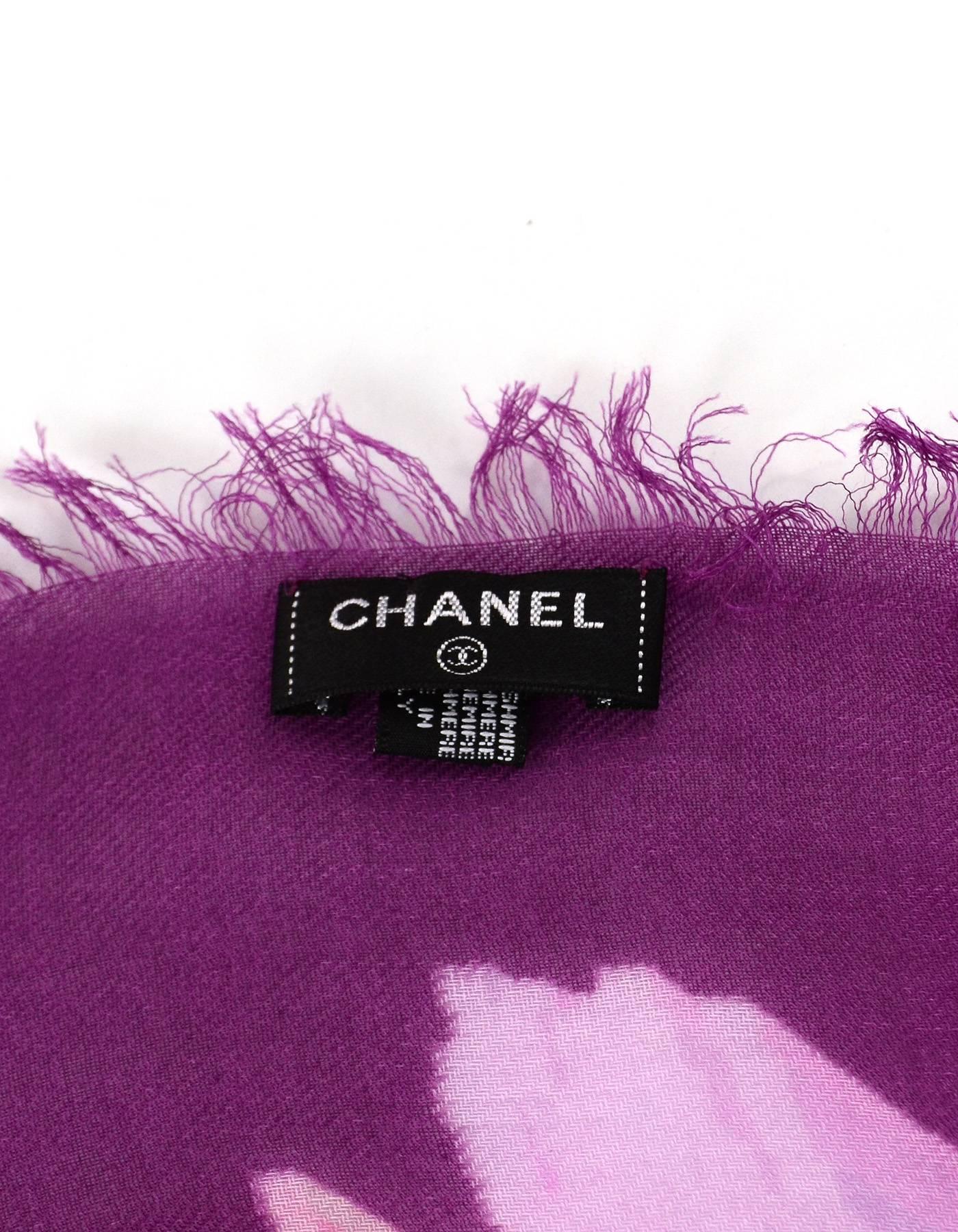 Purple Chanel NEW WITH TAGS 2017 Multicolor Cashmere Scarf rt. $1, 100