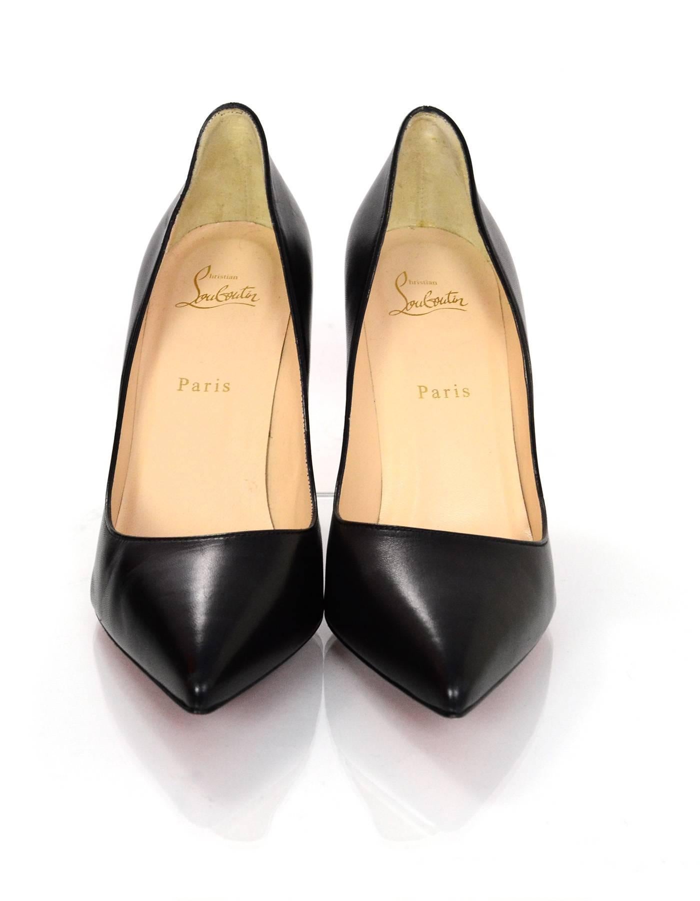 Christian Louboutin Black Leather Pigalle 100 Pumps Sz 40.5 In Excellent Condition In New York, NY