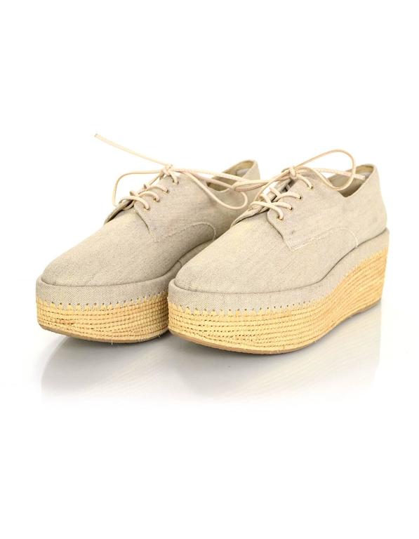 Stuart Weitzman Kent Platform Oxford Espadrilles Sz 8.5