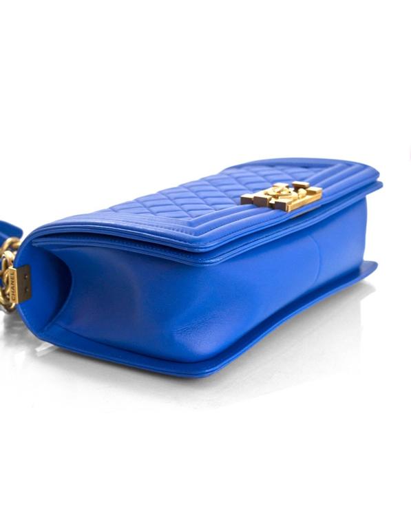 Chanel Large Classic Le Boy Flap Bag Blue Leather Lambskin ref.962231 -  Joli Closet