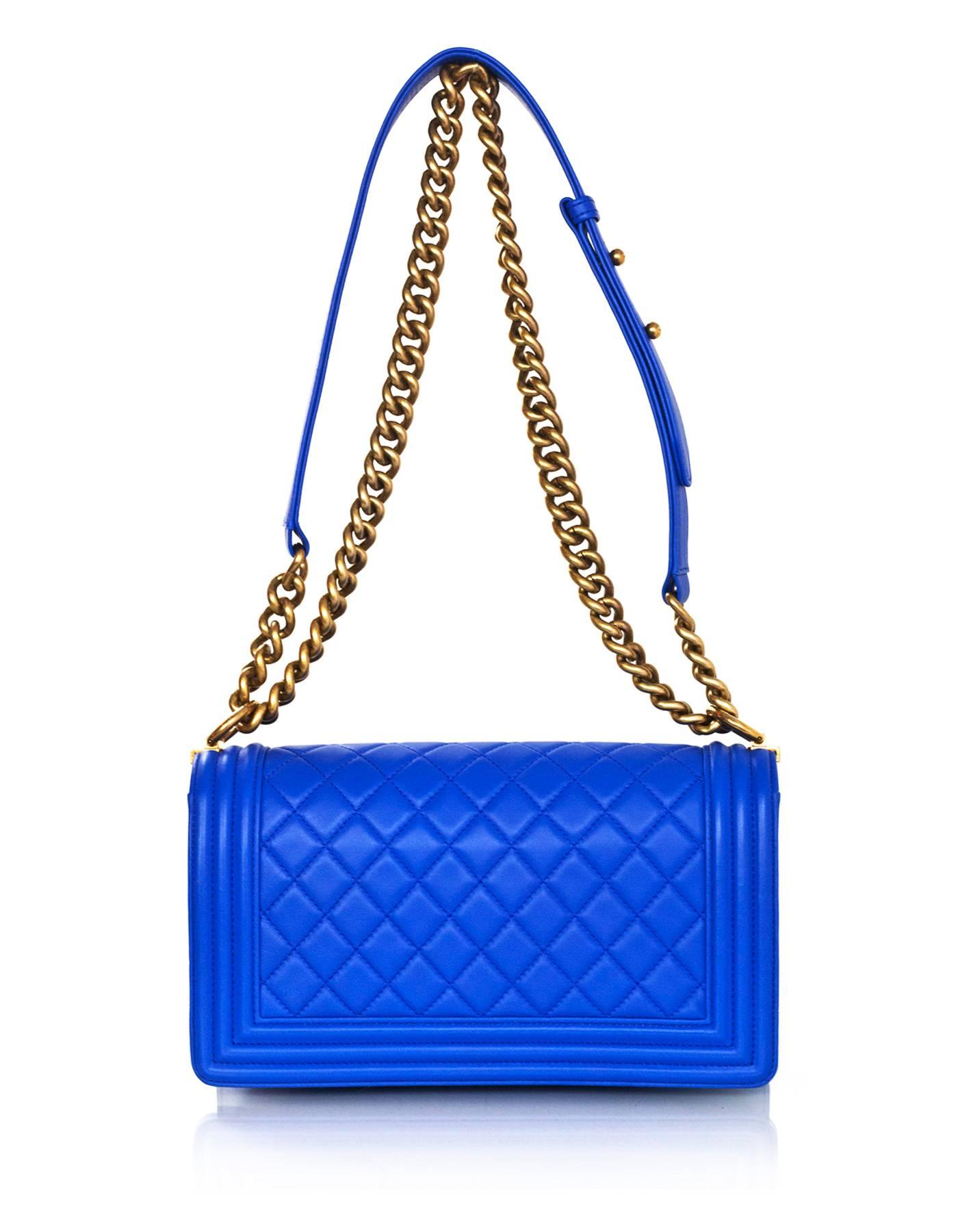 chanel boy bag blue