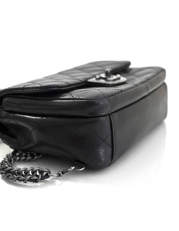 Chanel 2016 Black Goatskin Small Double Carry Waist Chain Flap Crossbody Bag