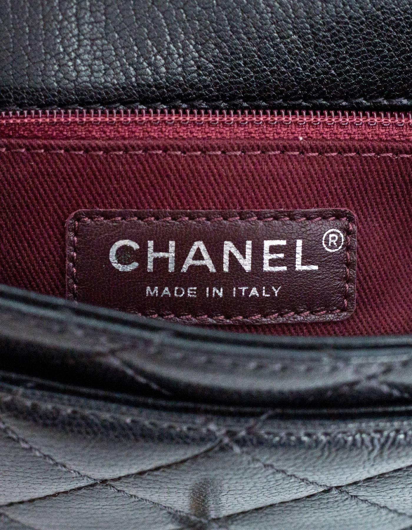 Chanel 2016 Black Goatskin Small Double Carry Waist Chain Flap Crossbody Bag 1