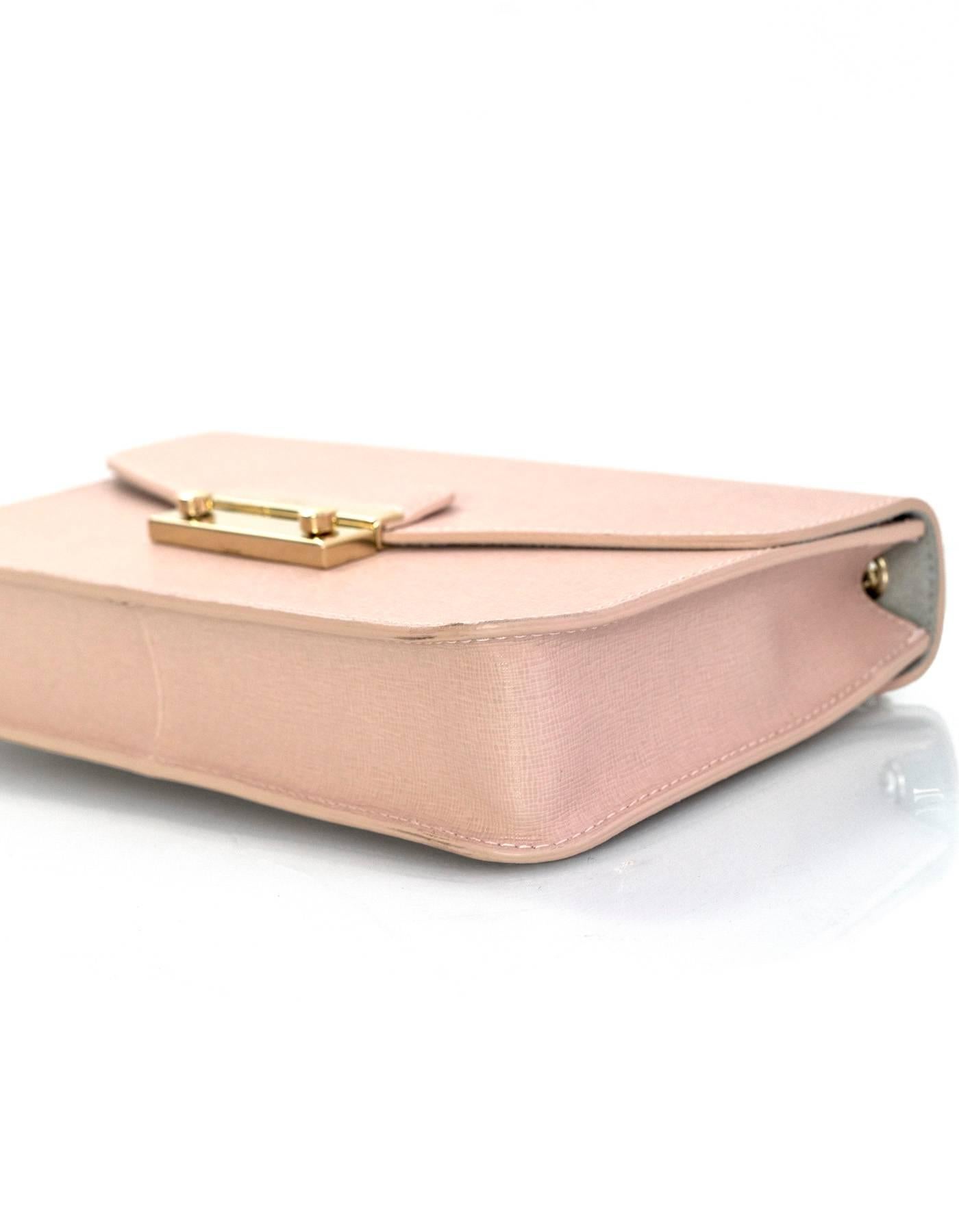 White Furla Pink Saffiano Julia Pochette Shoulder/Crossbody Bag