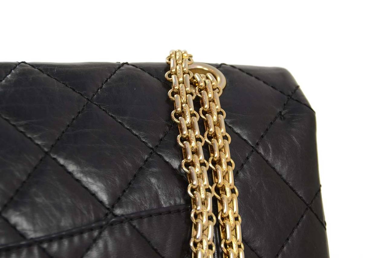 CHANEL 2005 Black Leather Re-Issue 227 Classic Double Flap Bag rt $6000 2
