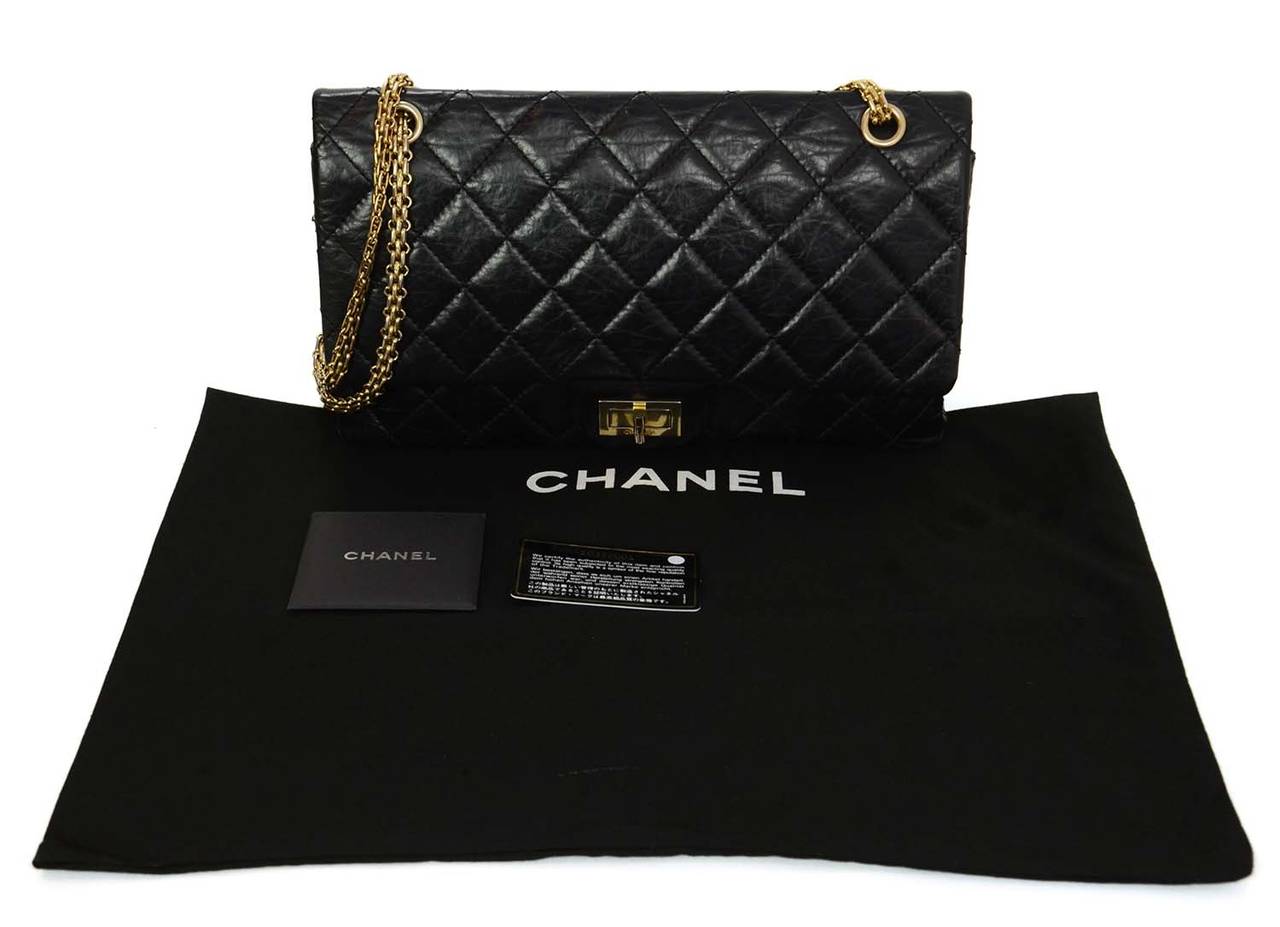 CHANEL 2005 Black Leather Re-Issue 227 Classic Double Flap Bag rt $6000 5