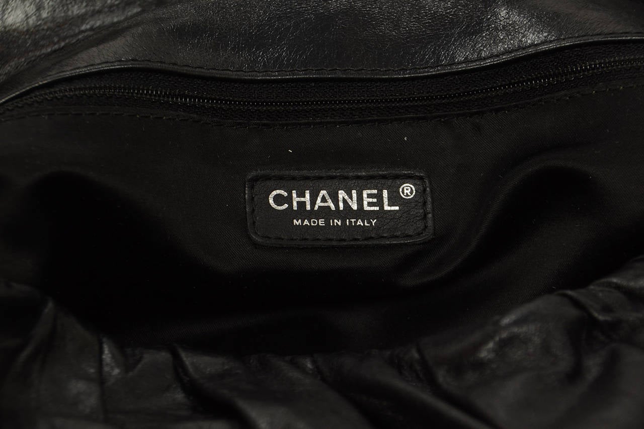 CHANEL Black Leather Pleated XL Maxi Flap Bag w/ Ruthenium Hardware 2